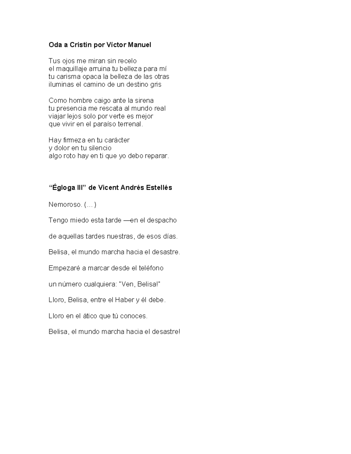 Literatura subgeneros poetico - Oda a Cristin por Víctor Manuel Tus ...