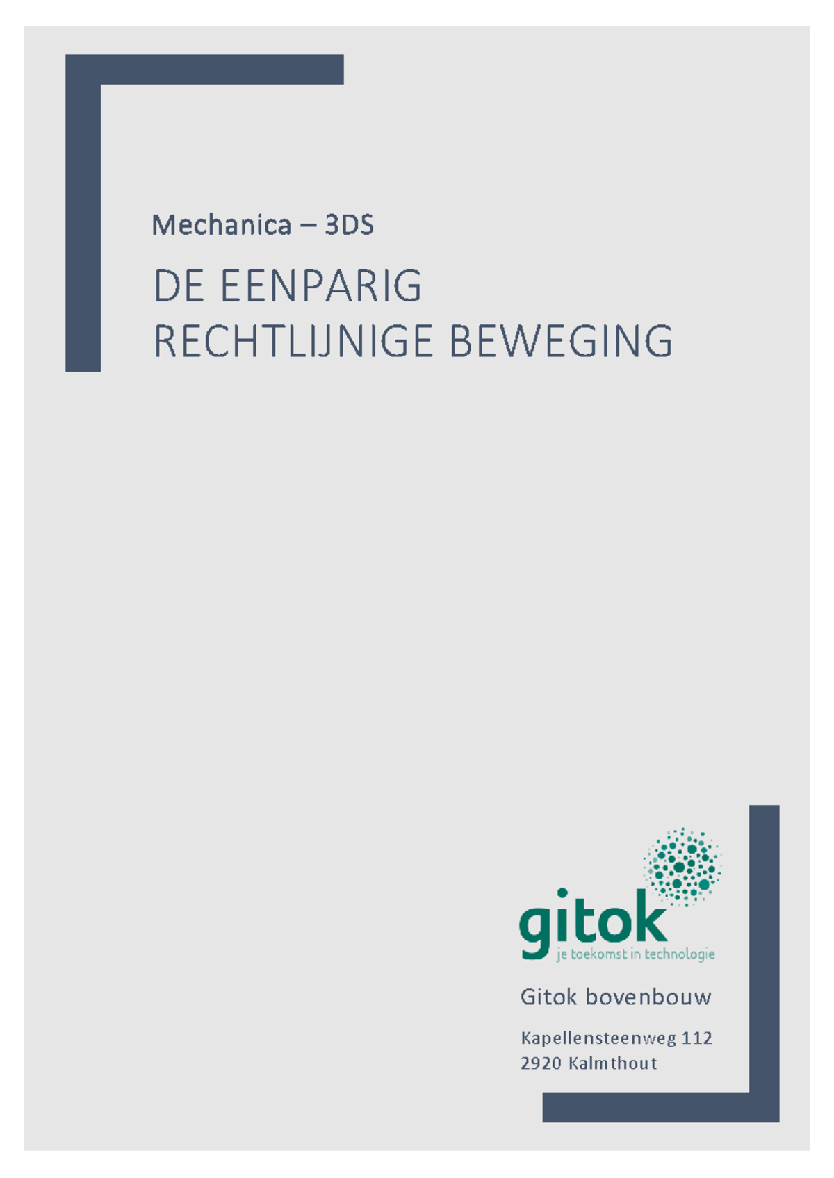 Mechanica: Eenparig Rechtlijnige Beweging - Oefeningen en Formules LLN ...