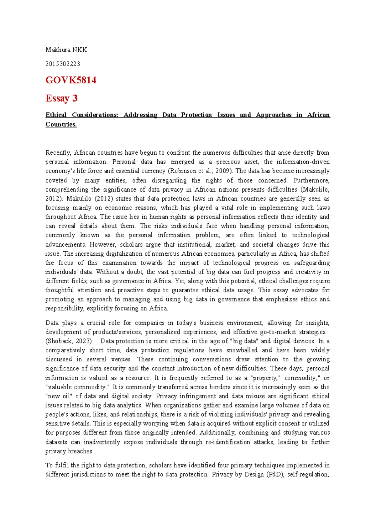 Essay 2 GOVK: The Urgency of Universal Data Governance in Digital Era ...