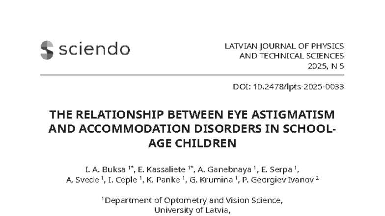 The Relationship Between Eye Astigmatism and Accommodation Disorders in ...