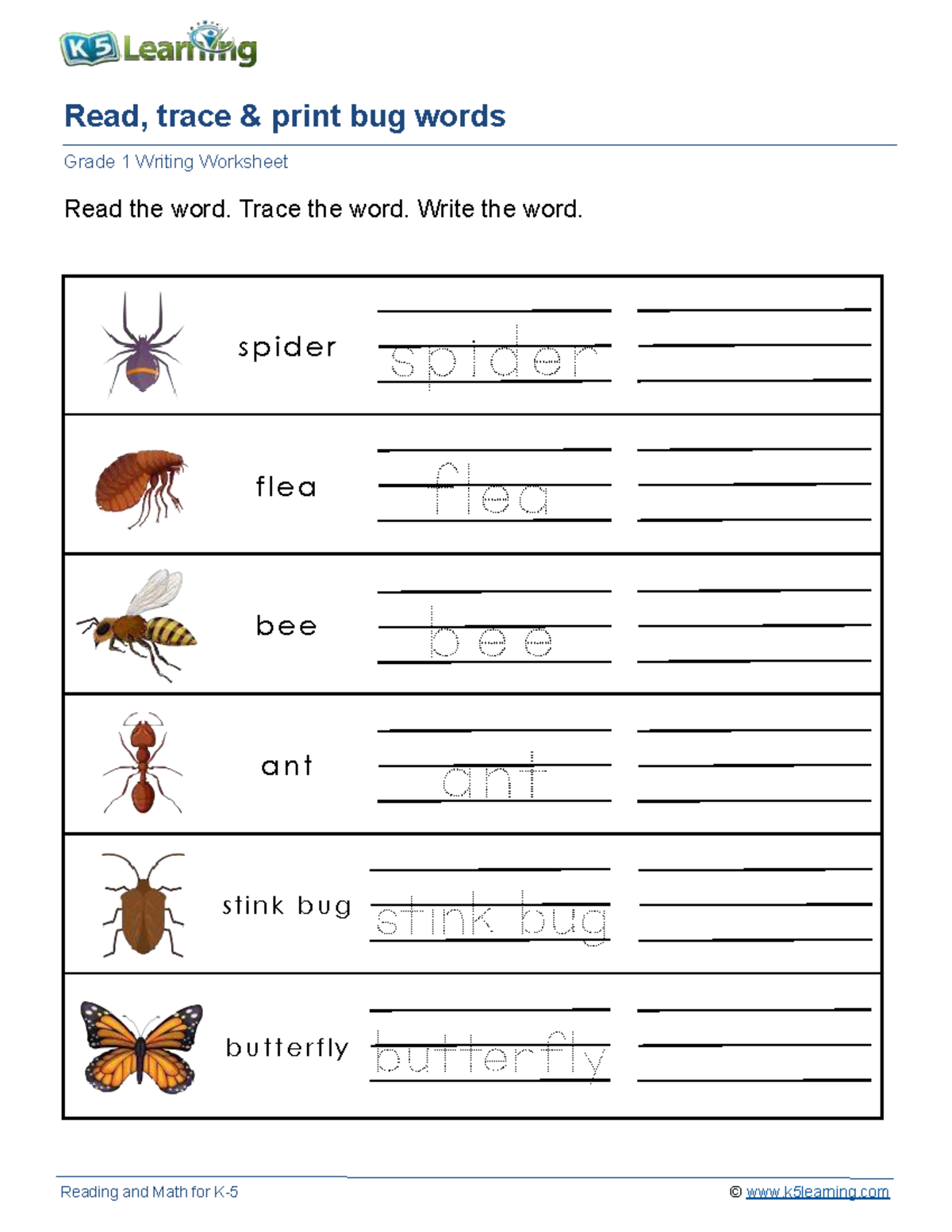 Read words c - Worksheet - English language - Reading and Math for K- 5 ...