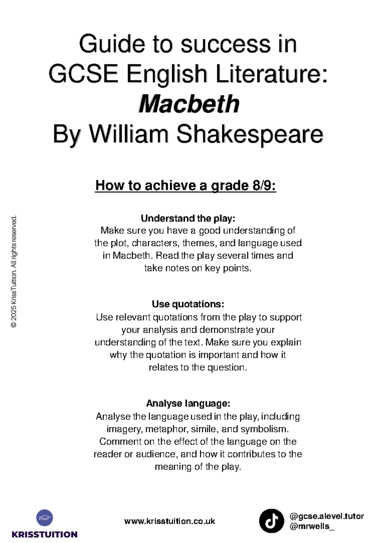 GCSE English Literature: Macbeth 2025 Exam Predictions Guide - Studocu