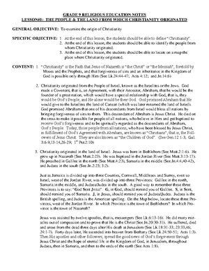FORM 1 CRE Simplified Notes - CHRISTIAN RELIGIOUS EDUCATION FORM 1 ...