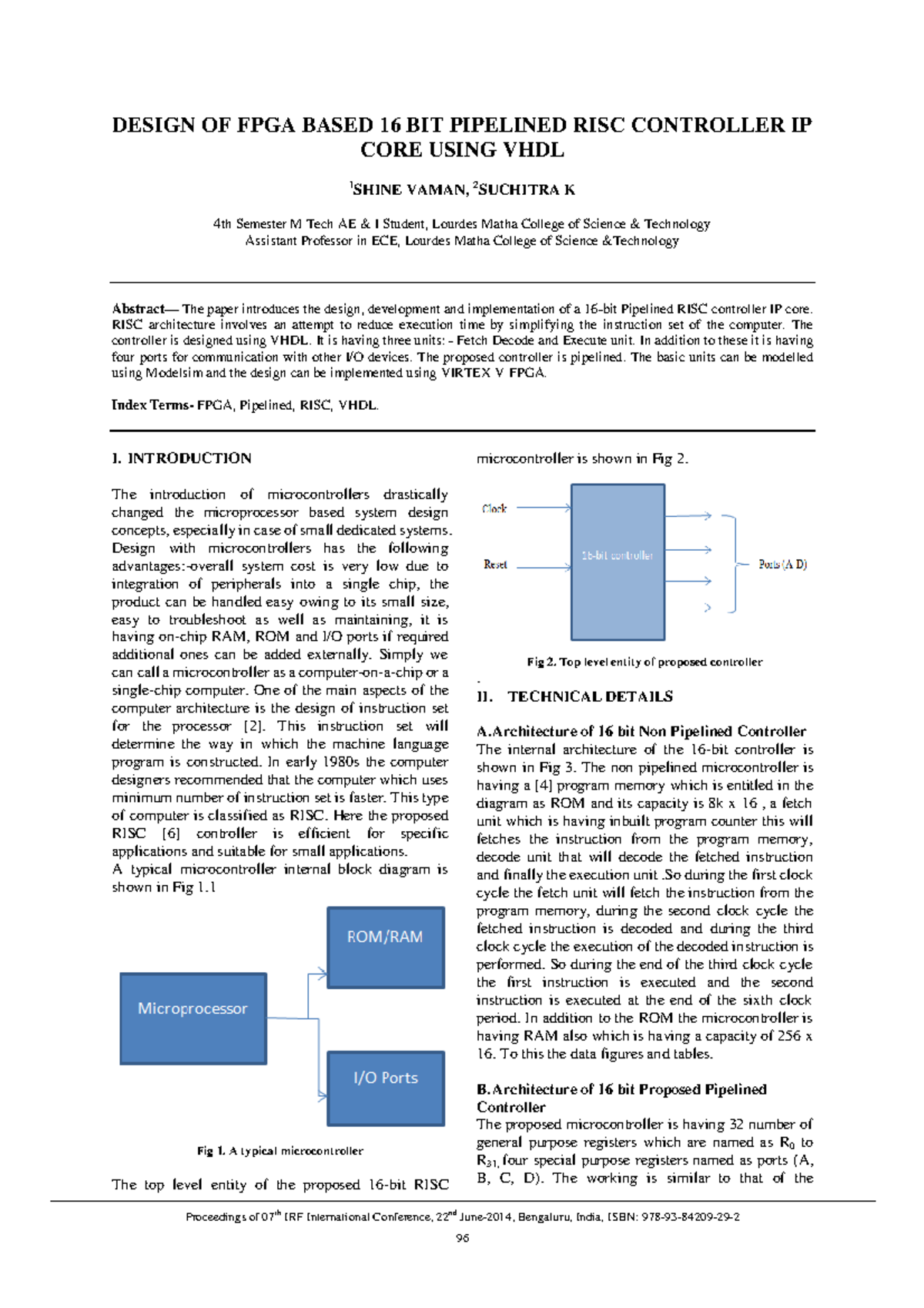 Design of FPGA Based 16 Bit Pipelined RISC Controller IP Core Using ...