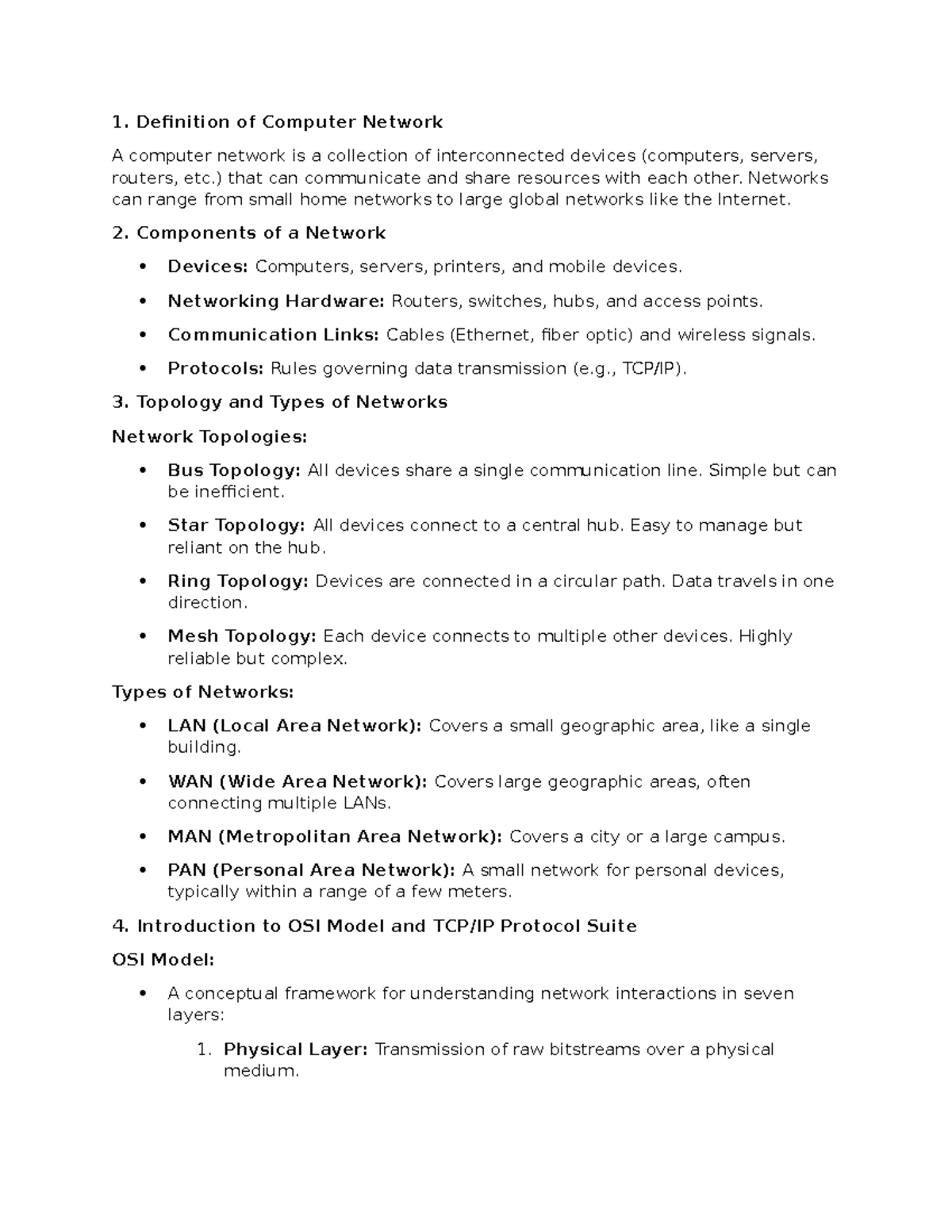 BOC Updated Notes-1 - basic of computer - 1. Definition of Computer ...