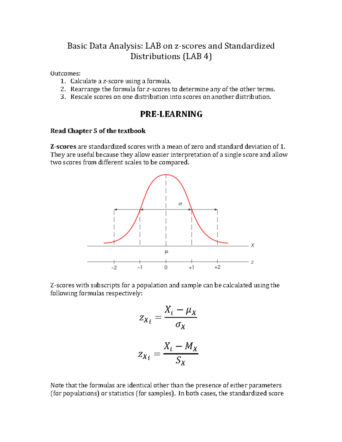 LAB4Handout - lab 4 - Basic Data Analysis: LAB on z-scores and ...