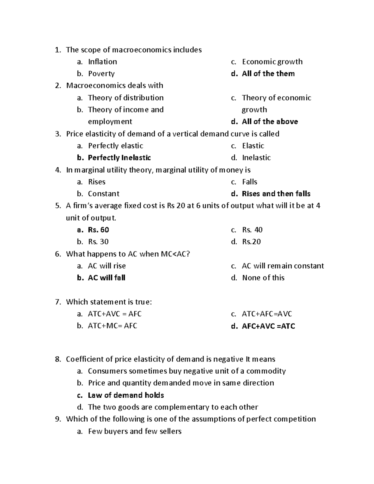 Applied Economics Objectives: Key Concepts and Theories - Studocu