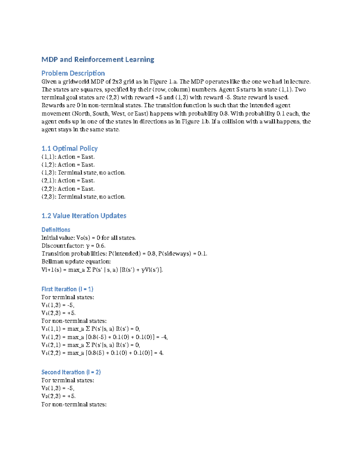 Gridworld MDP - aaaa - MDP and Reinforcement Learning Problem ...