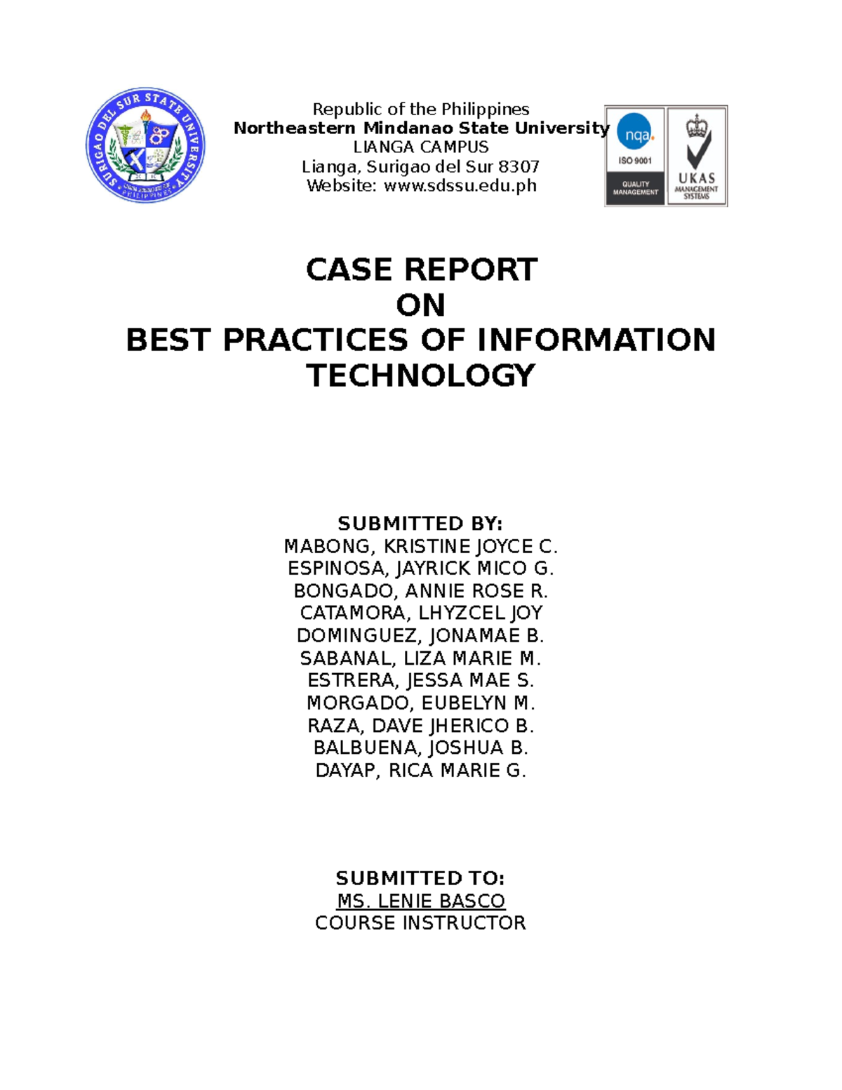 Case-study - A case study for immersion - Republic of the Philippines ...