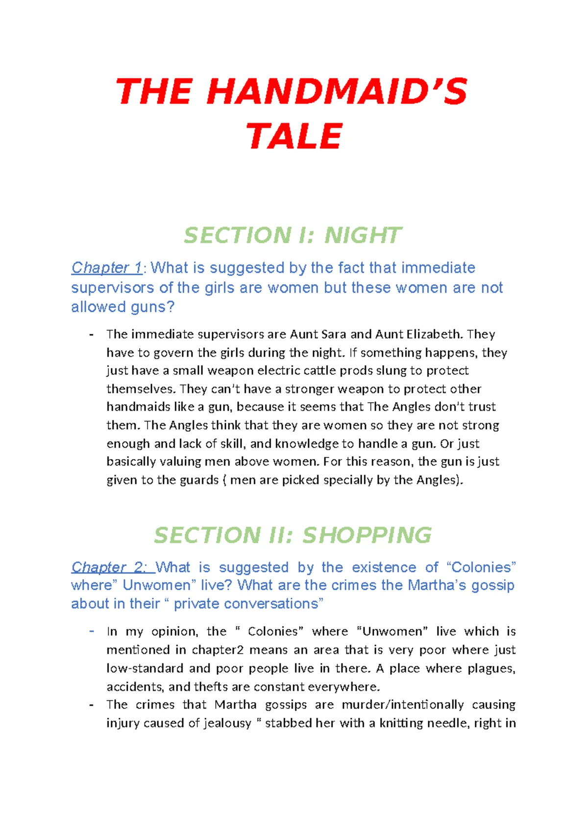 ENG 101: The Handmaid's Tale Essay - Exploring Gender, Surveillance ...