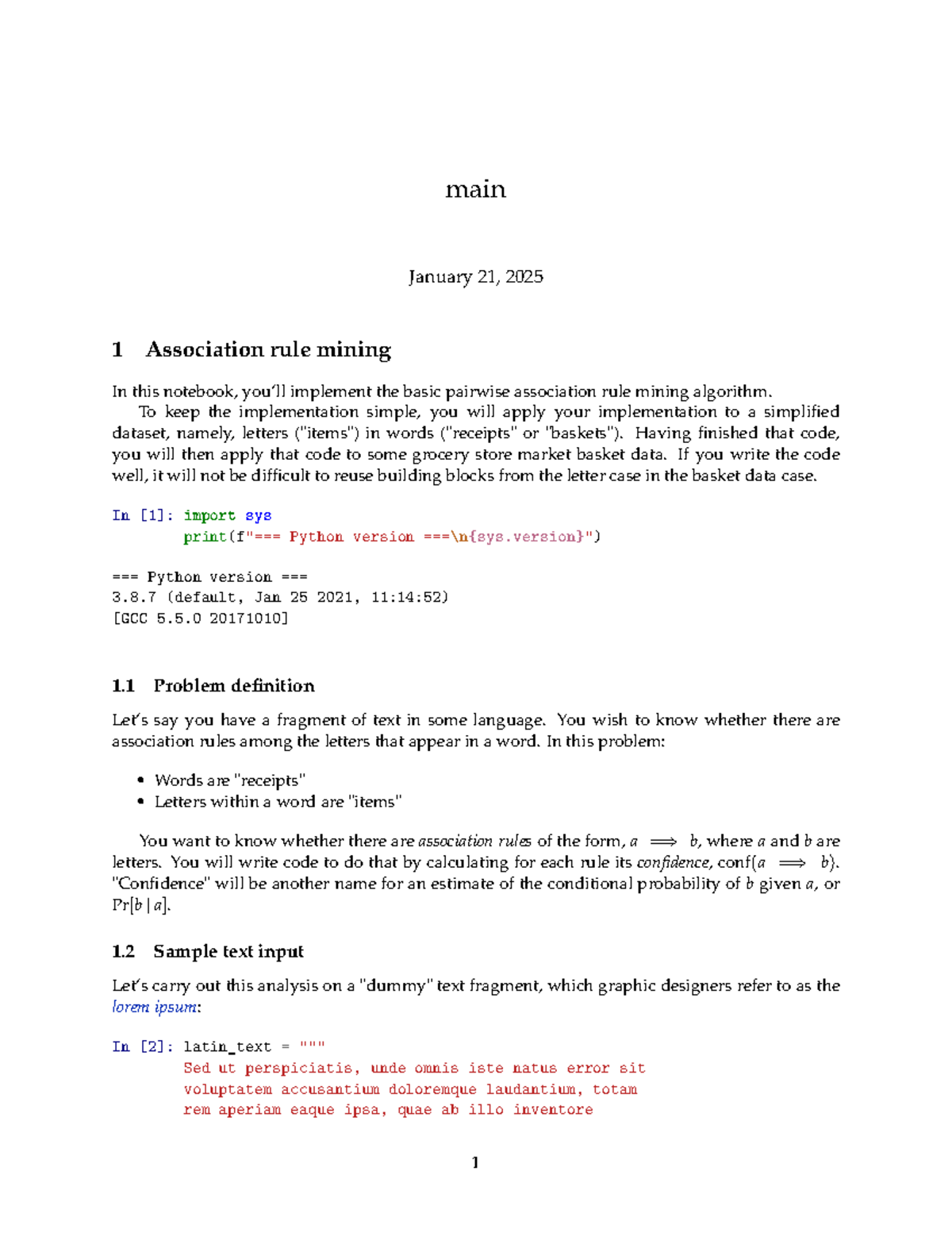 Association Rule Mining Implementation - Homework 2025 - Studocu