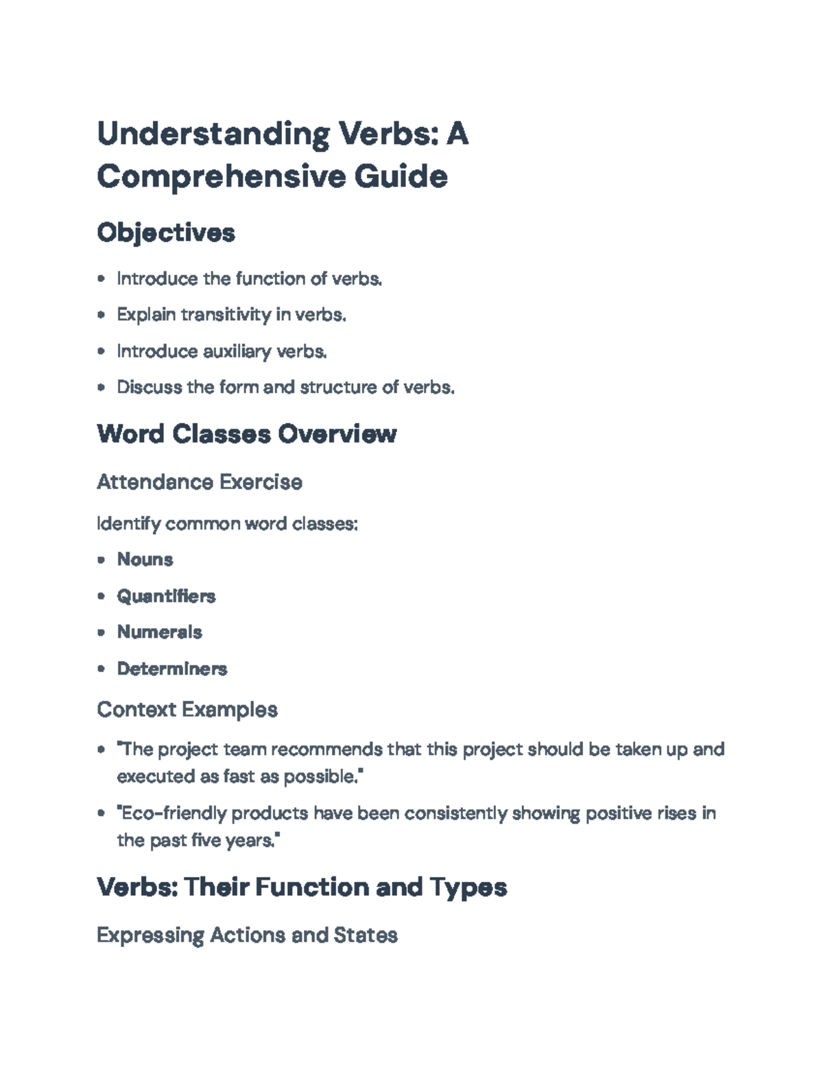 Understanding Verbs: A Comprehensive Guide (ENG101) - Understanding ...