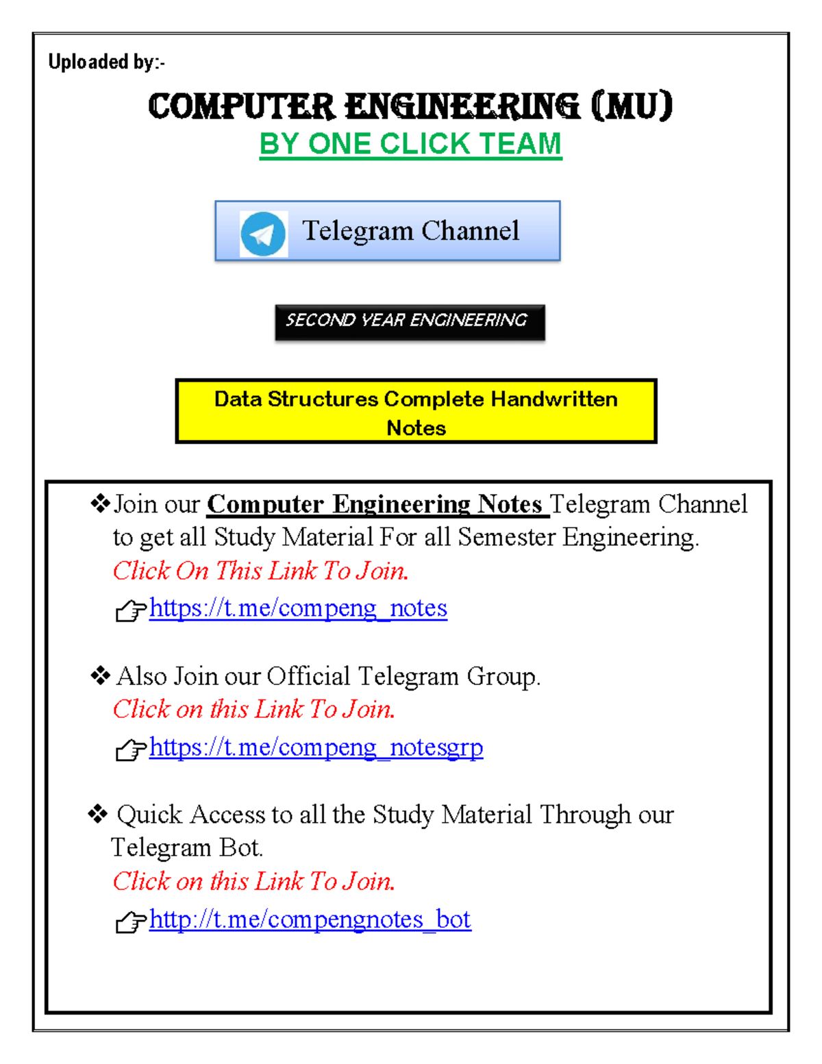 Data Structure (CE 202) Complete Handwritten Notes for 2nd Year - Studocu