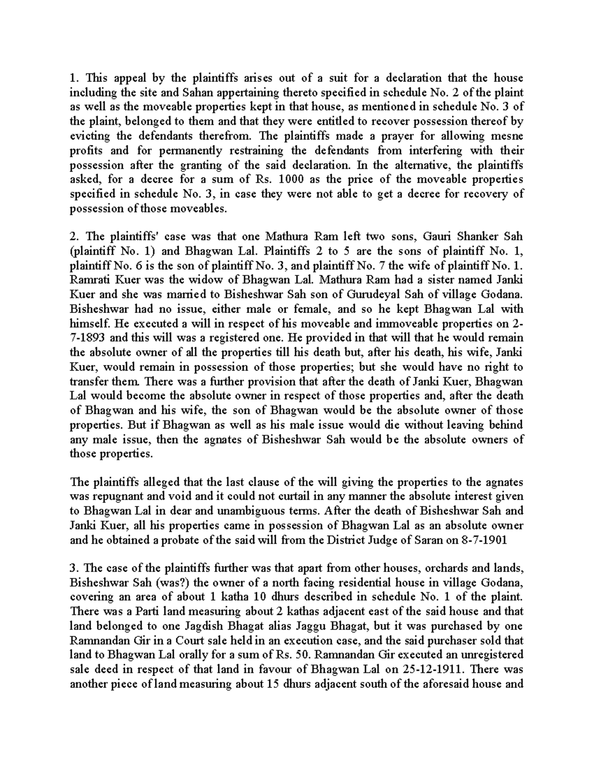 Gauri - GG Memorial Case Study: Property Dispute Analysis - Studocu