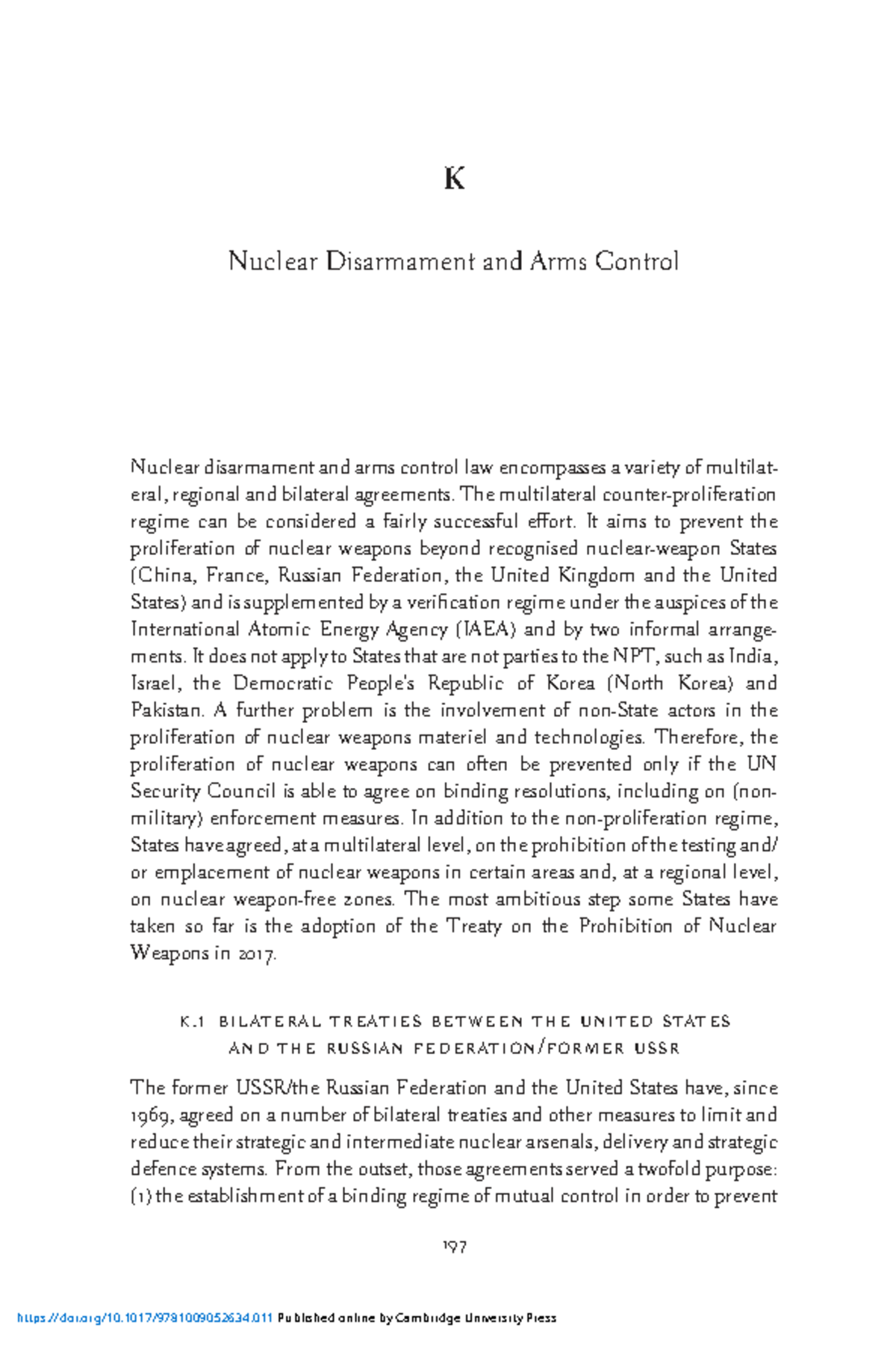 K Nuclear Disarmament and Arms Control: An In-Depth Analysis - Studocu
