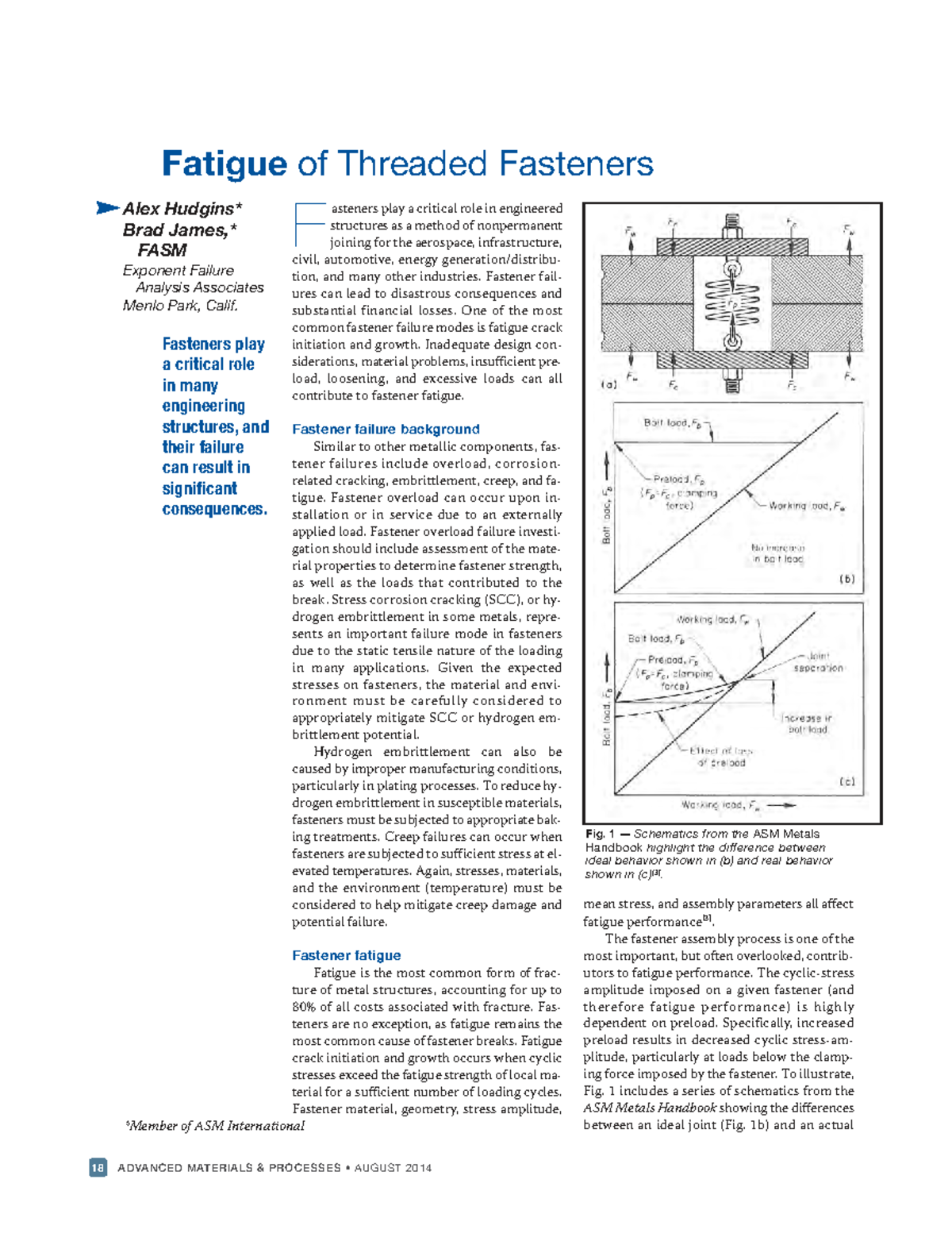 Fatigue Analysis of Threaded Fasteners: Causes & Case Study - Studocu