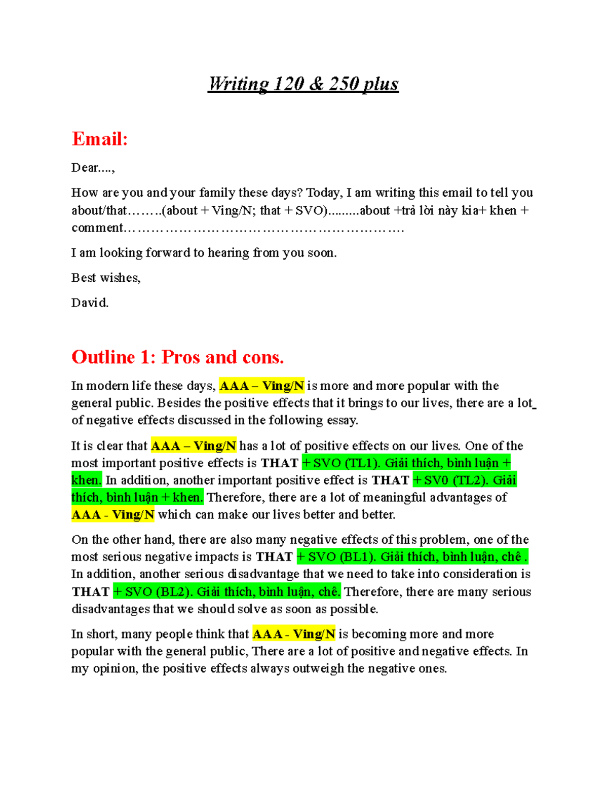 Writing 120: Comprehensive Outline for Email and Essay Structure - Studocu