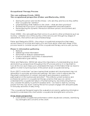 Occupational Therapy Process - Fisher and Marterella (2019) – the ...