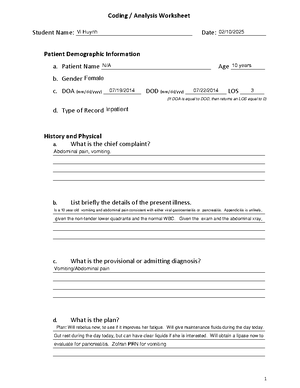 Quantitative Review Form IP-7 - 1 Coding / Analysis Worksheet Student ...