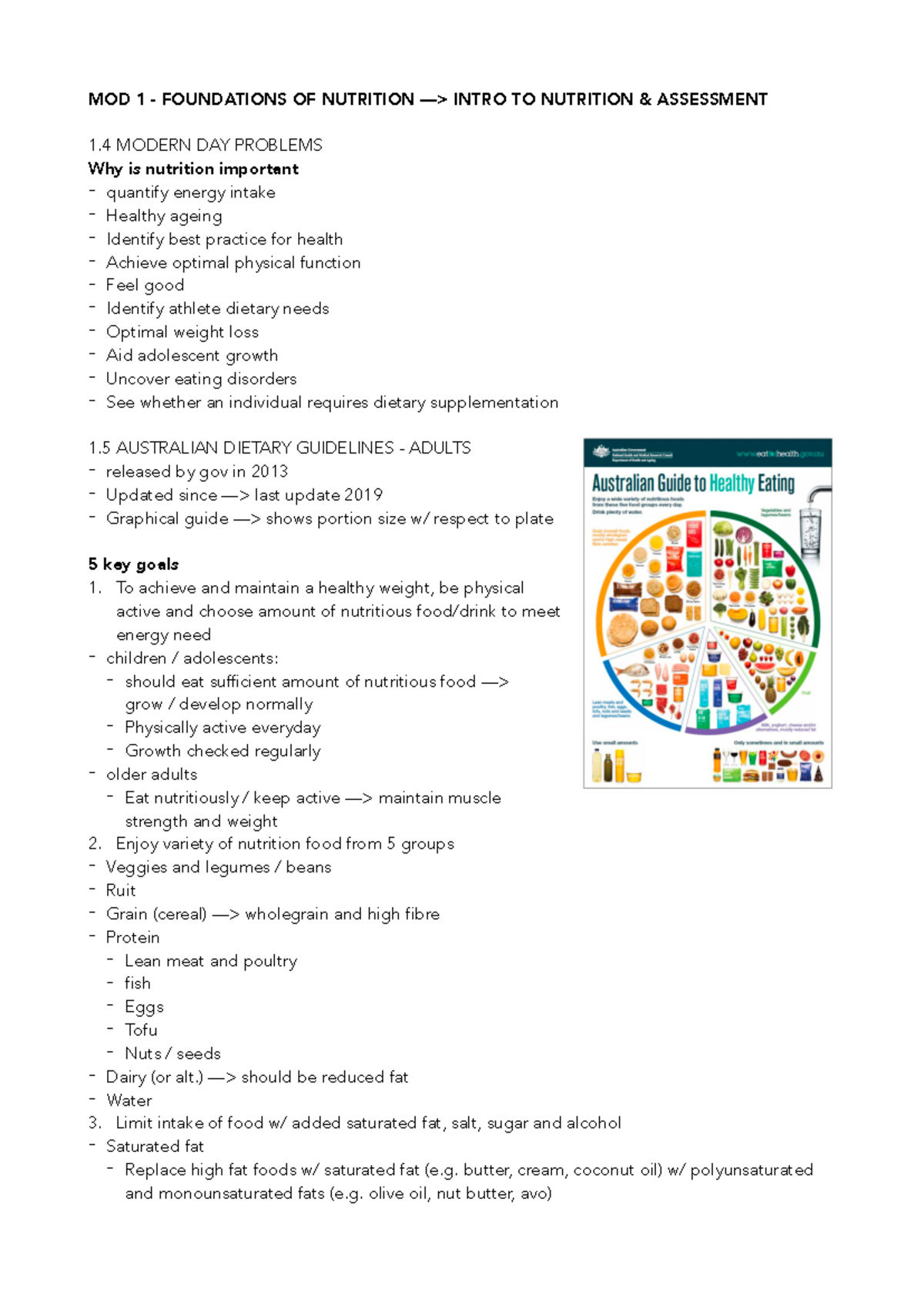 Nutrition (NUTR101) Final Exam Lecture Notes - Foundations ...