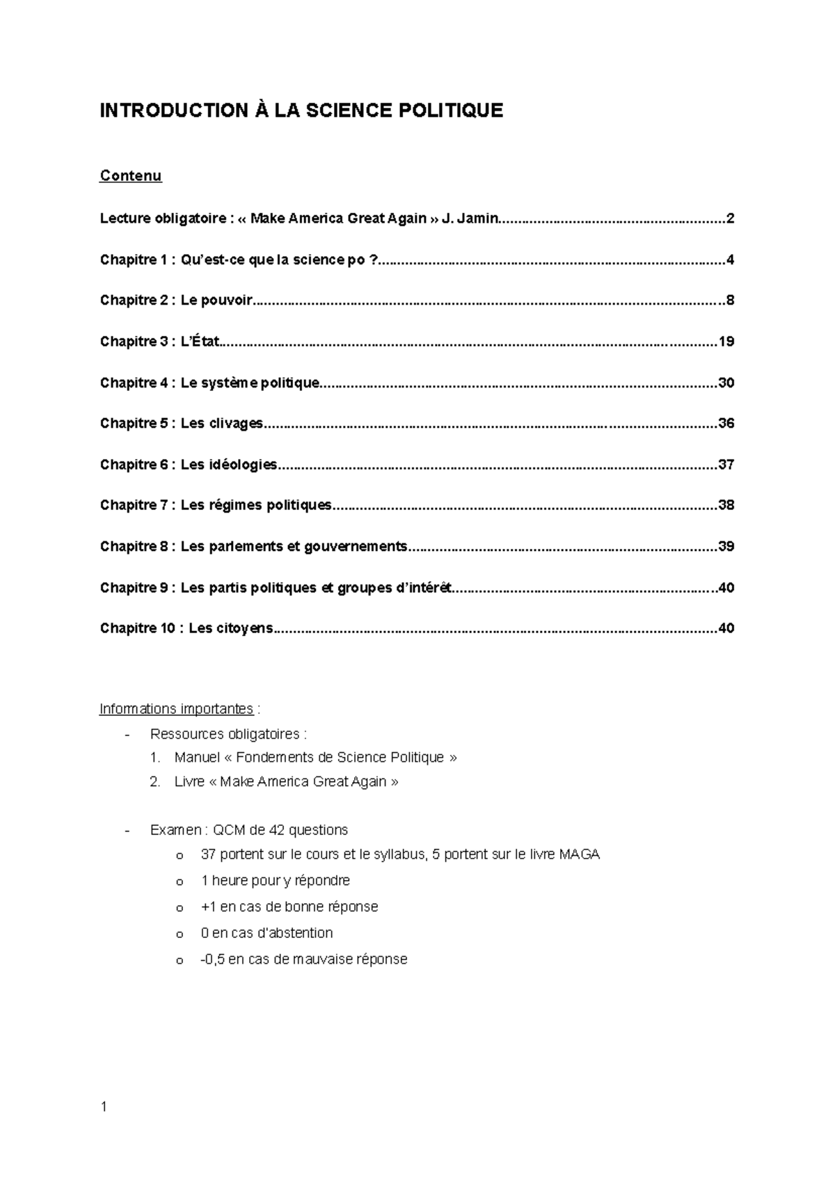 INTRODUCTION À LA SCIENCE POLITIQUE - Cours et Chapitres Essentiels ...