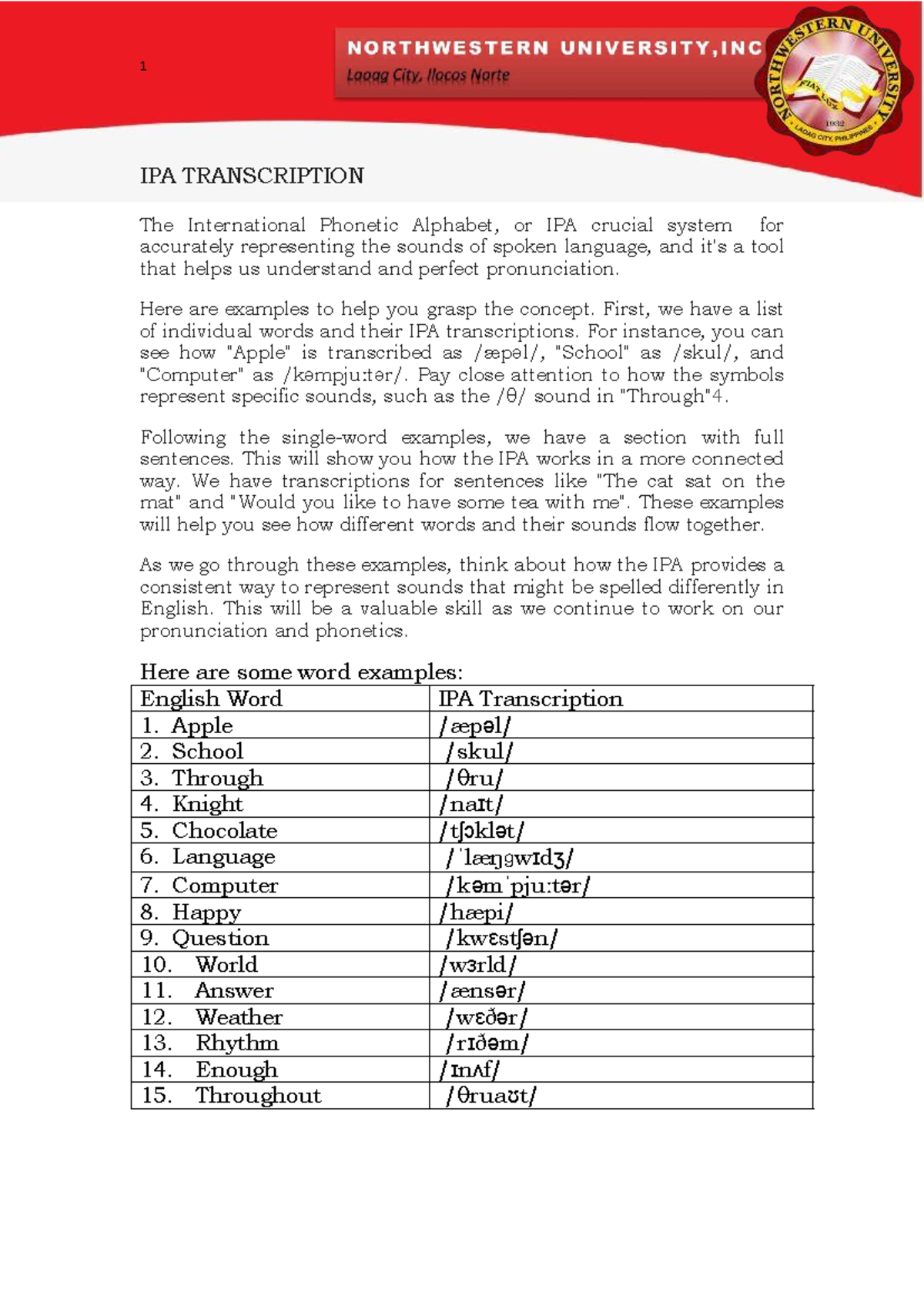 IPA Transcription Guide: Understanding Sounds & Pronunciation - Studocu