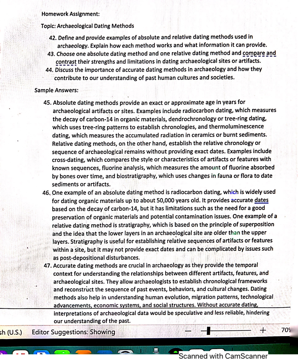 Arch hw - ANTH 204 Coursework Assignments Homework Practice material ...
