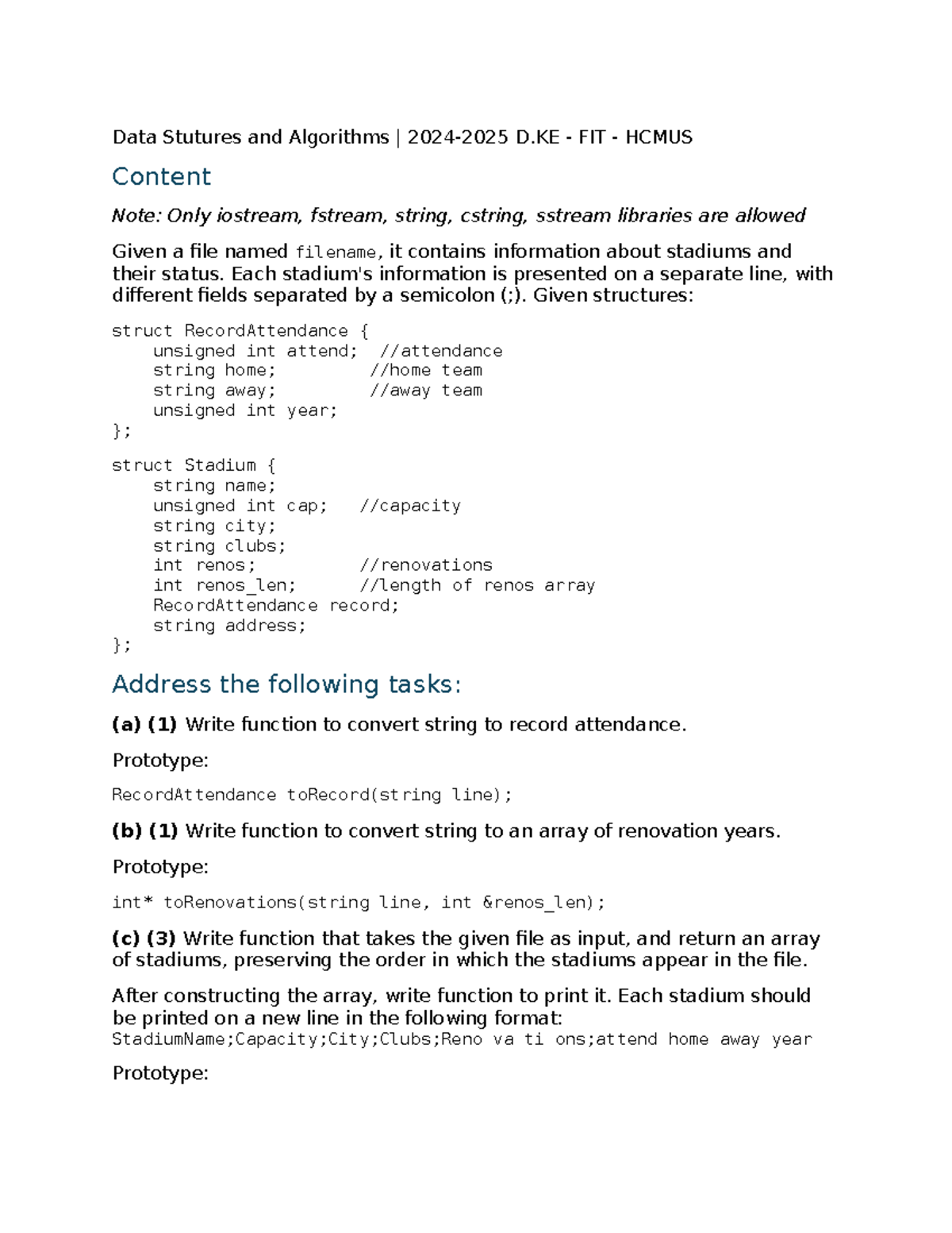 Data Structures and Algorithms (D-FIT-HCMUS) - Study Notes 2024-2025 ...