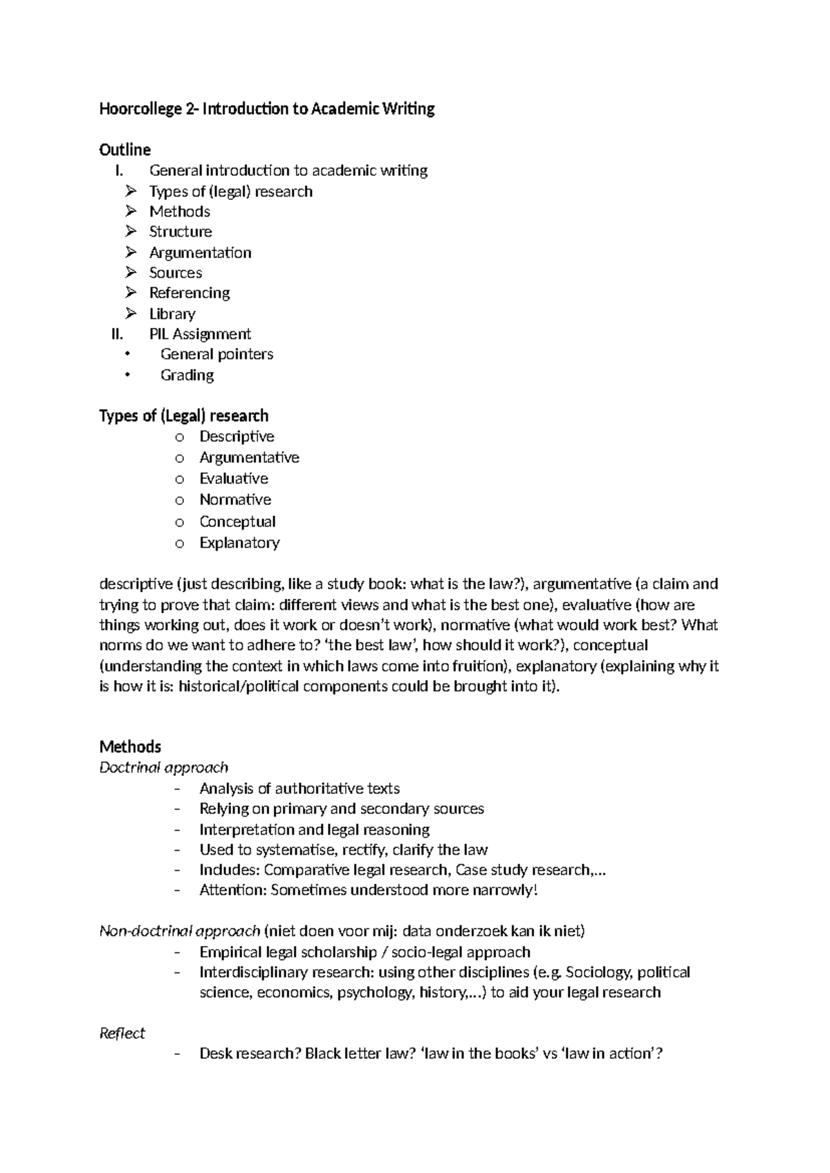 Lecture: Introduction to Academic Writing (PIL Course) - Studeersnel
