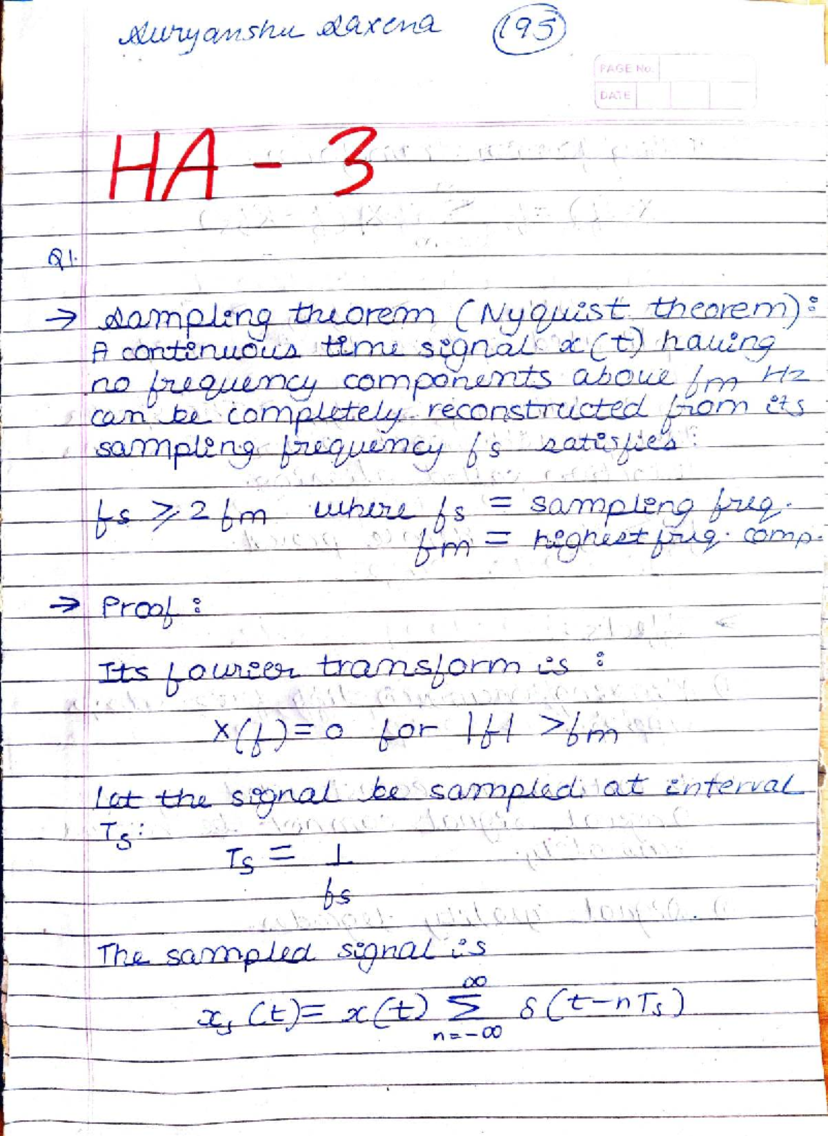 HA-3 Signal System: Key Concepts for Important Exams - Studocu