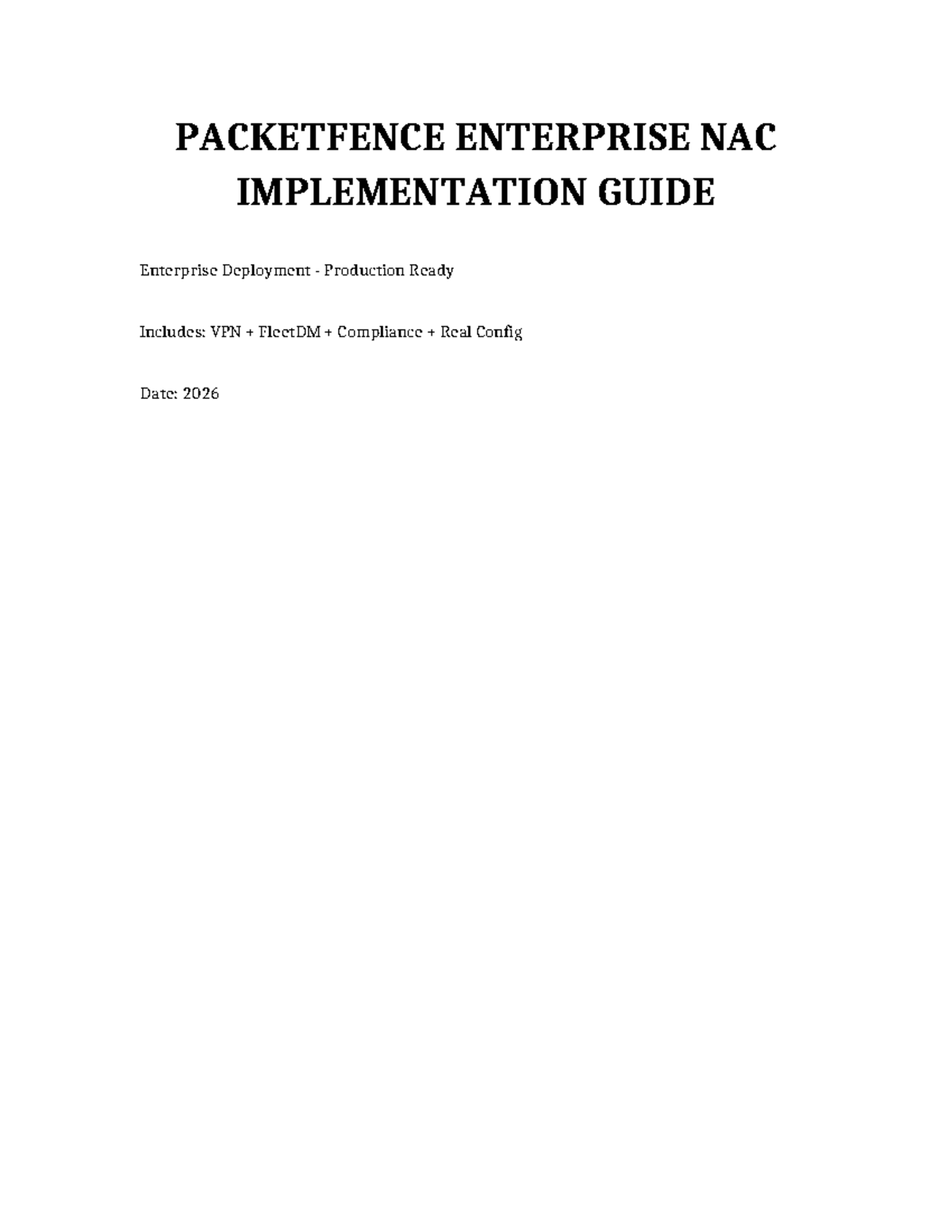 PacketFence Enterprise NAC Implementation Guide (2026) - Studocu