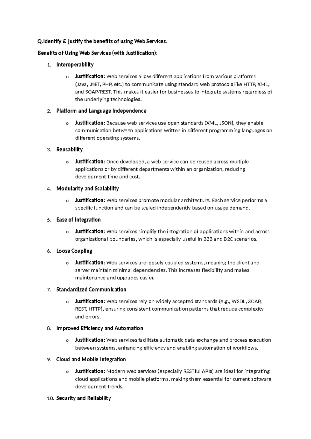 Benefits of Using Web Services and Structs in Programming (Unit 4 ...