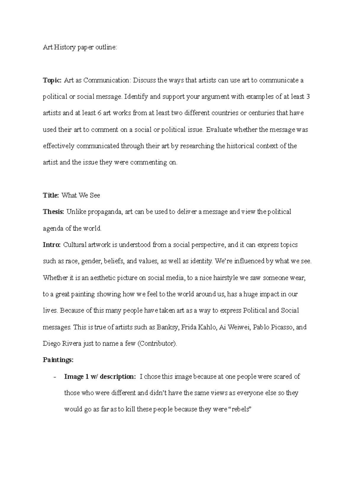 ART HISTORY PAPER INTRODUCTION EXAMPLE visual data 7