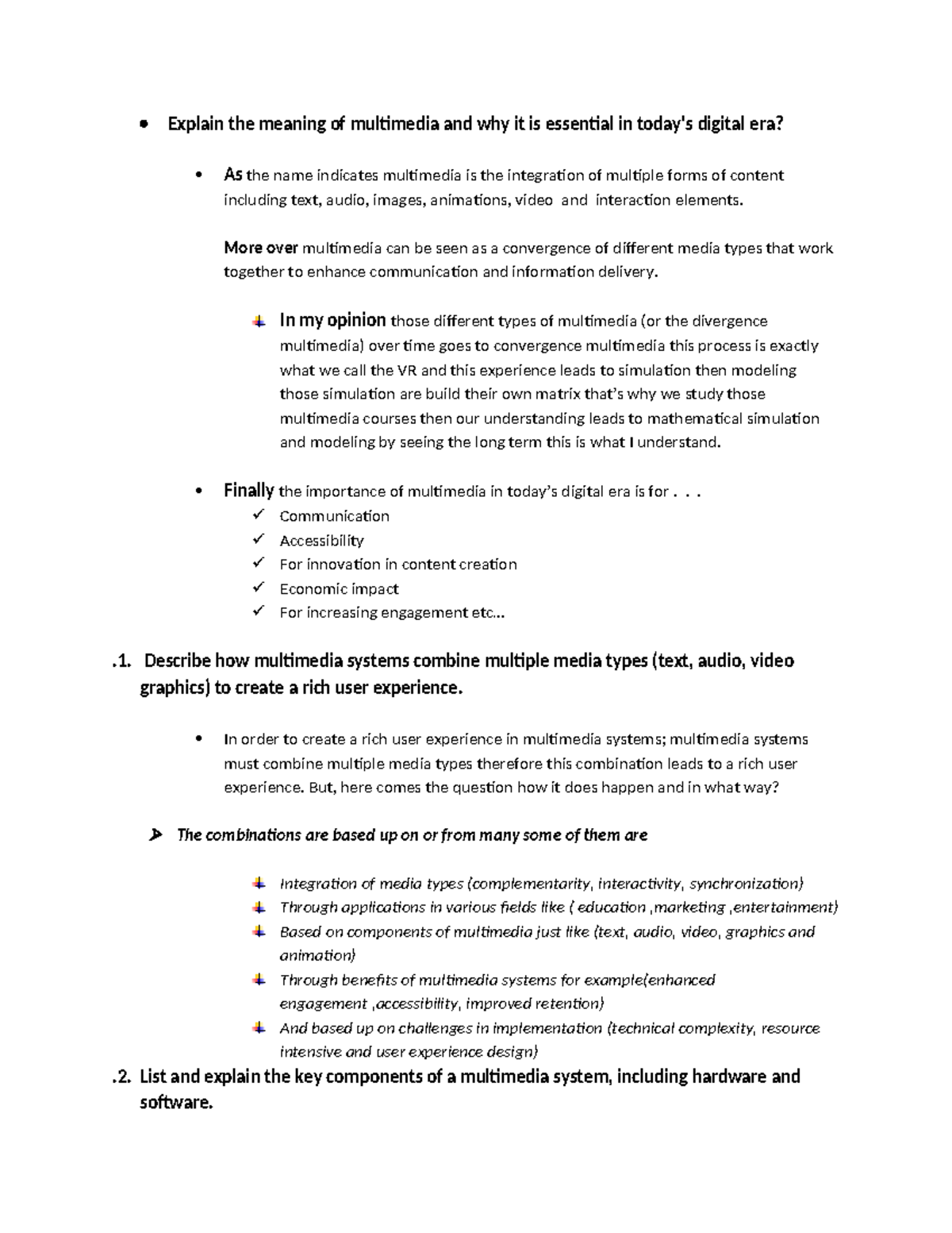 Multimedia assignment - Explain the meaning of multimedia and why it is ...