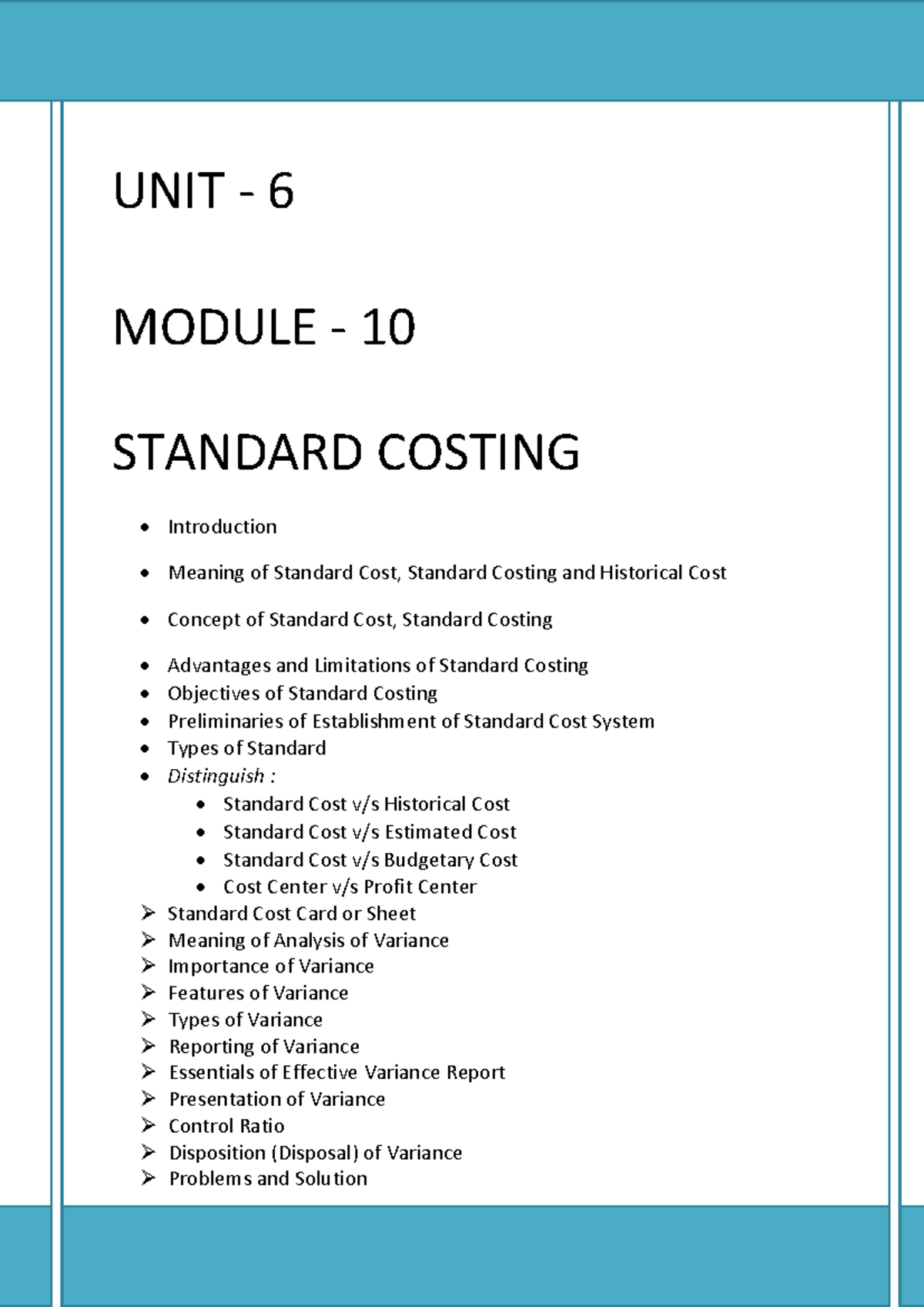 Standard Costing Variance Analysis for Cost Control and Efficiency ...