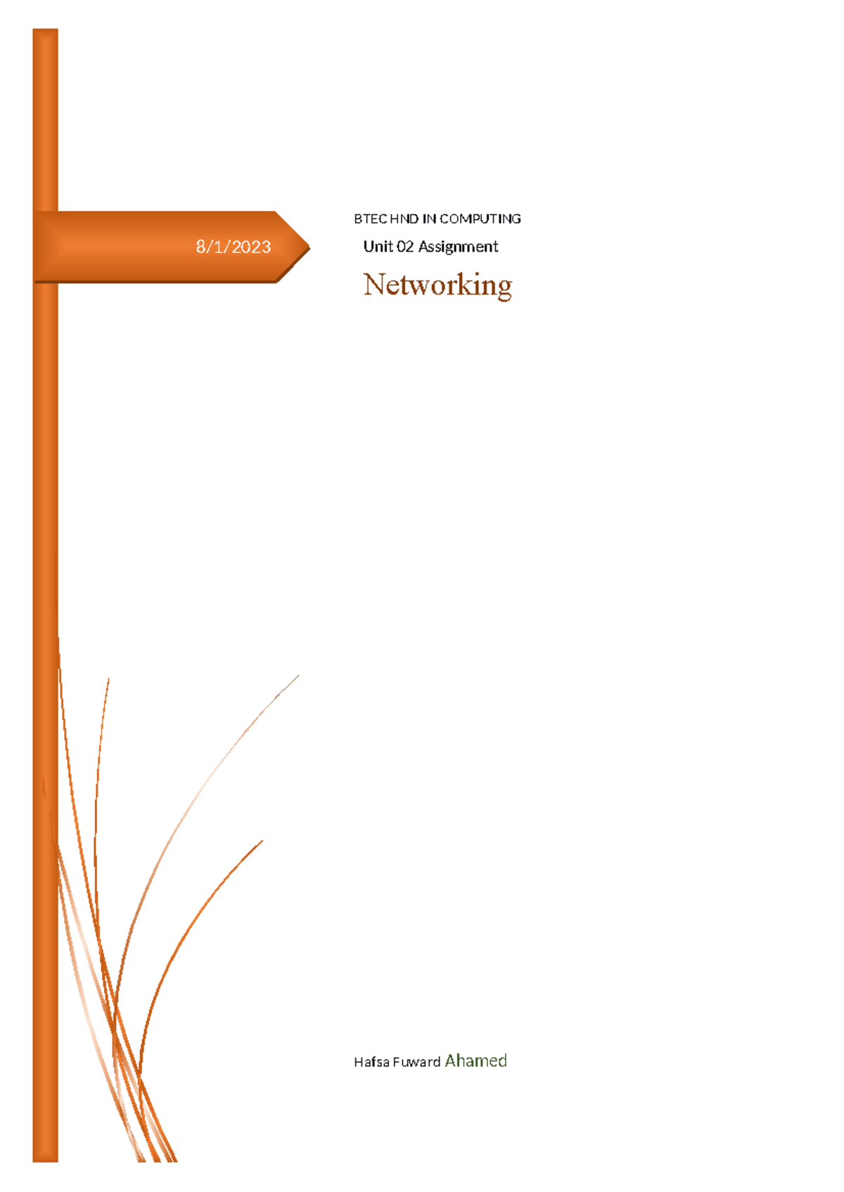 BTEC HND Computing: Unit 02 Networking - LAN Design & Implementation ...