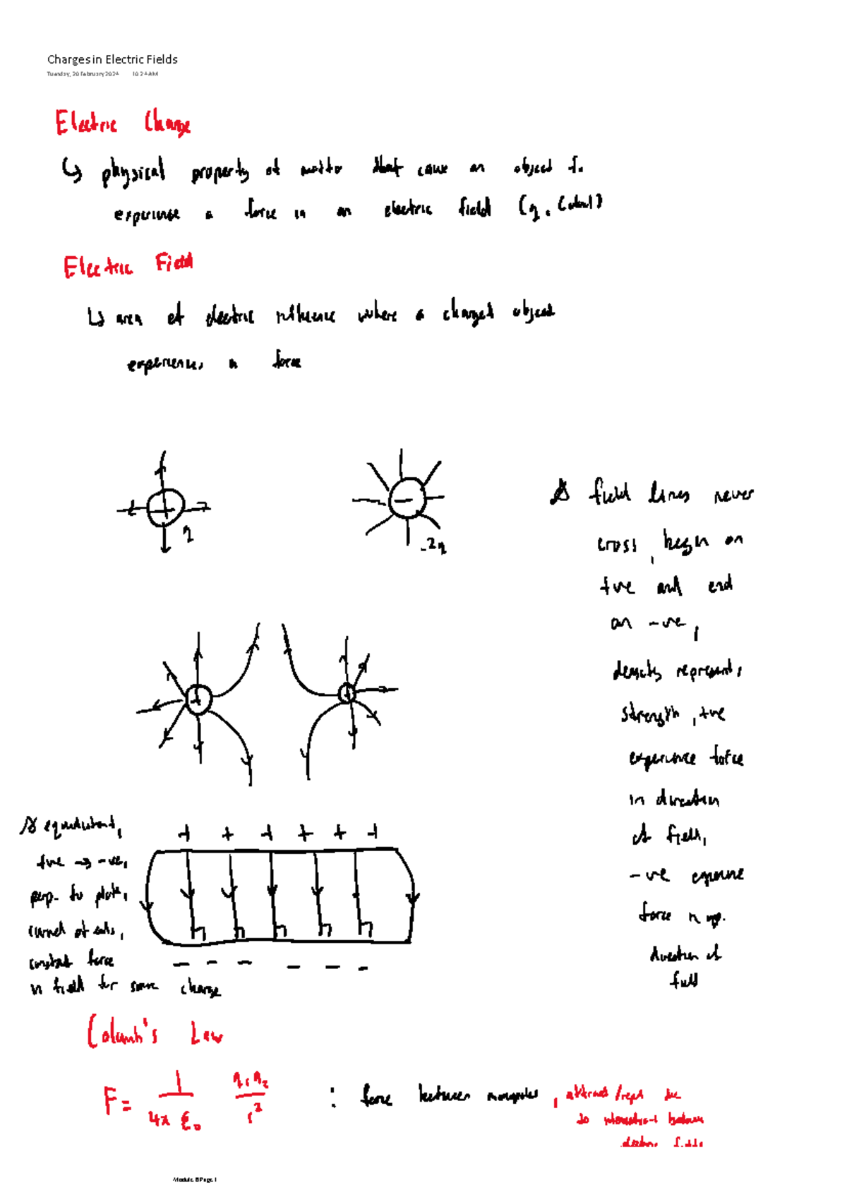 Module 6 - Physics: Charges & Motion in Electric Fields Summary - Studocu