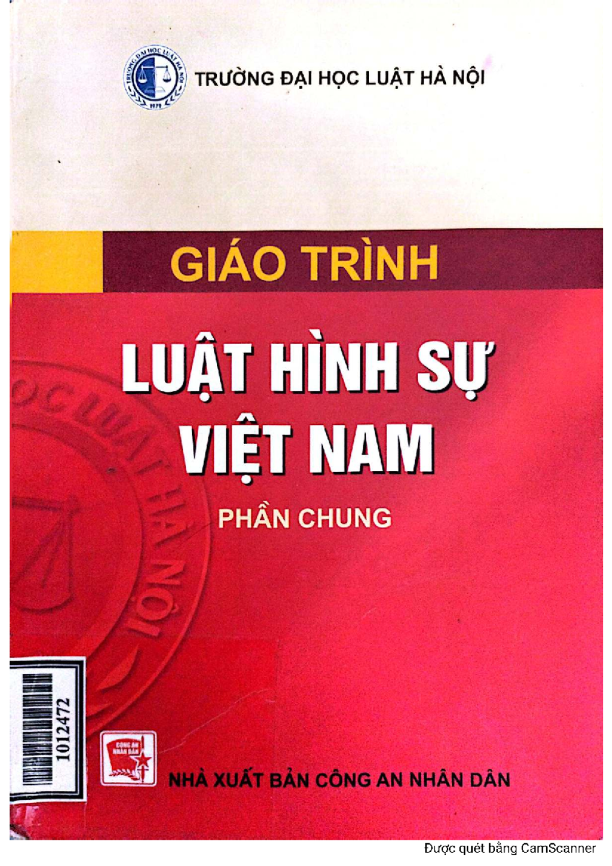 GIÁO TRÌNH LUẬT HÌNH SỰ PHẦN TỘI PHẠM DO TS CAO THỊ OANH CHỦ BIÊN