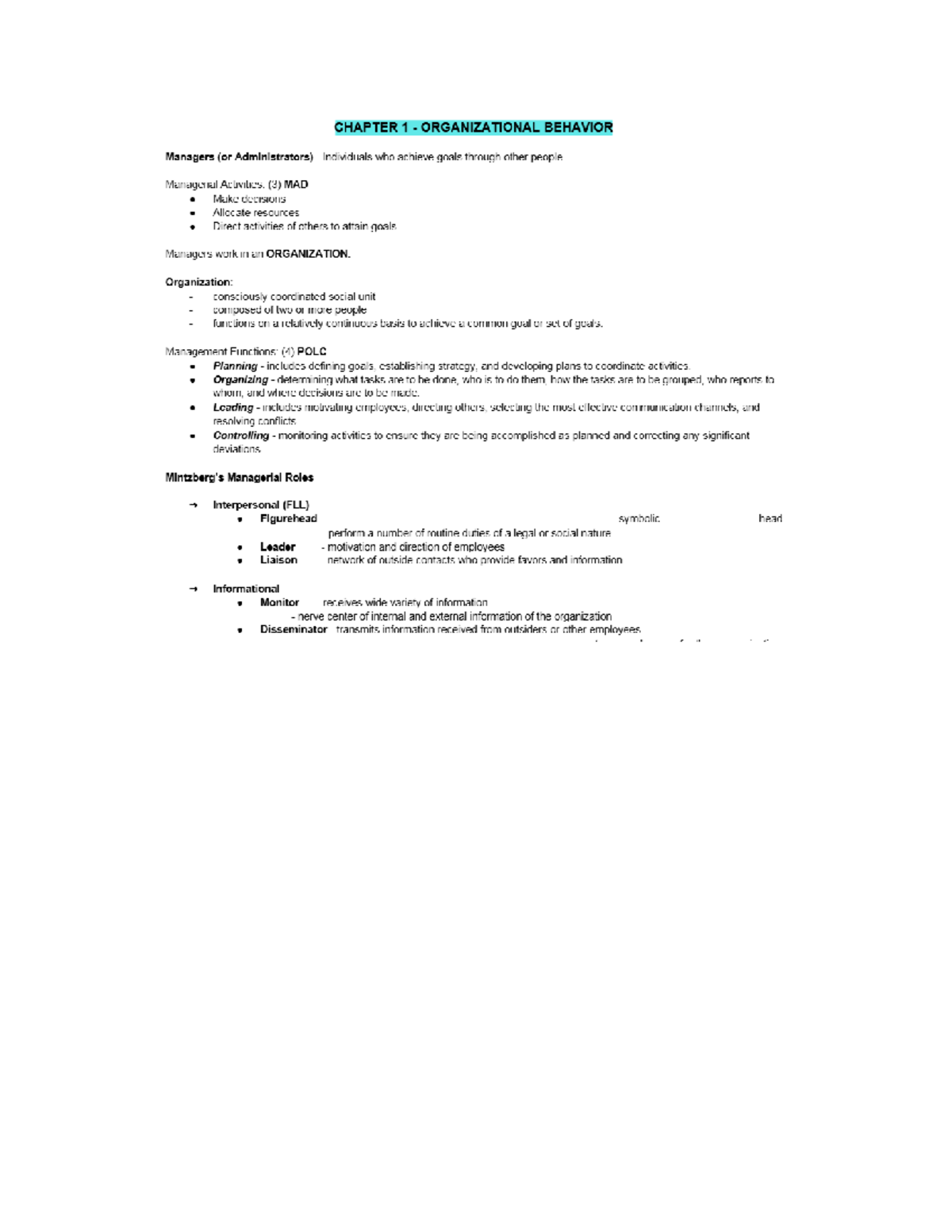 HRM ELEC 3: Chapter 1 - Organizational Behavior Insights - Studocu