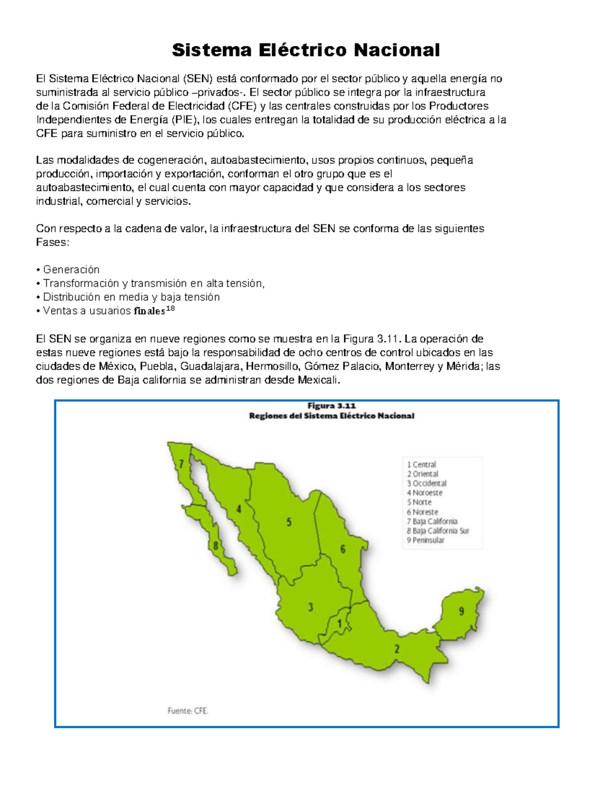 Resumen y Análisis del Sistema Eléctrico Nacional (SEN) 2012 - Studocu