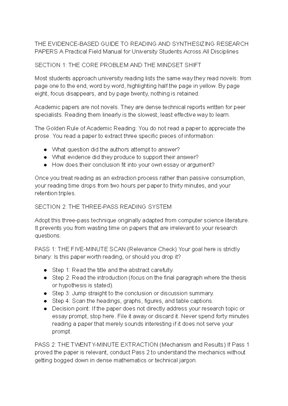 A Practical Guide to Reading & Synthesizing Research Papers - Studocu
