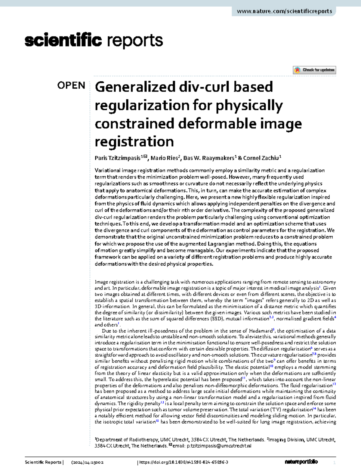 Generalized Regularization for Physically Constrained Image ...
