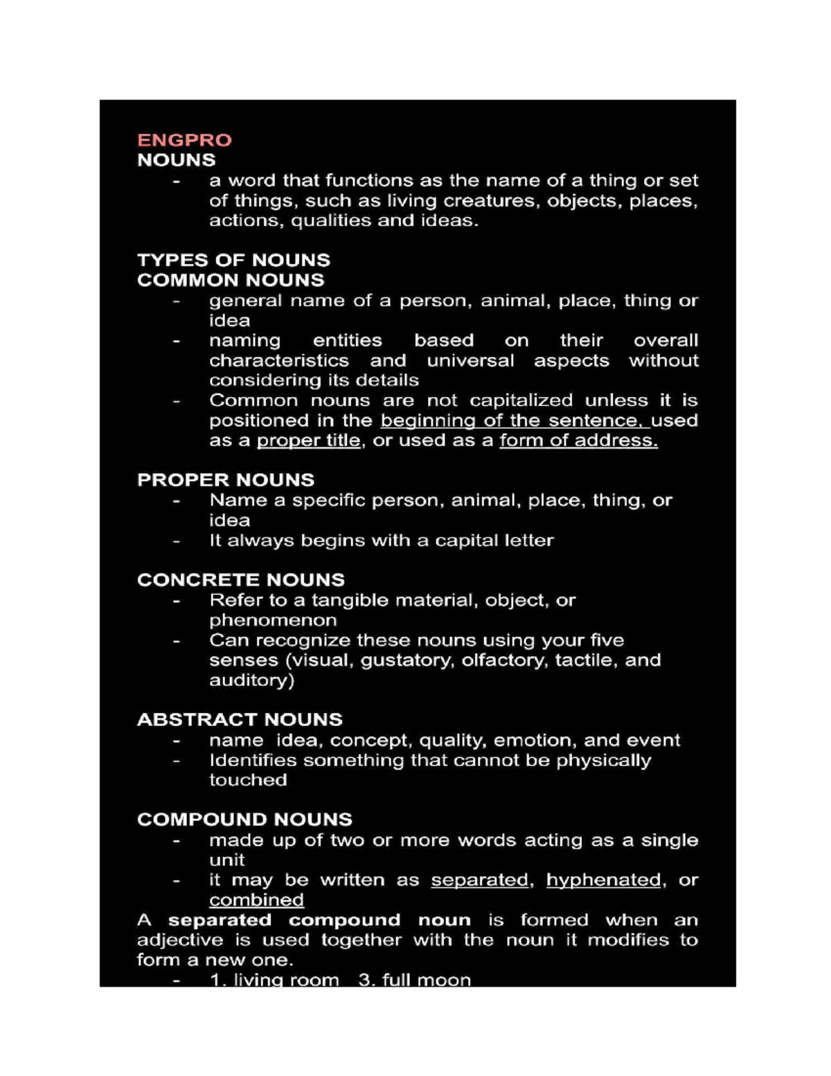 ENGPRO 1: Understanding Nouns, Adjectives, and Sentence Structures - Studocu