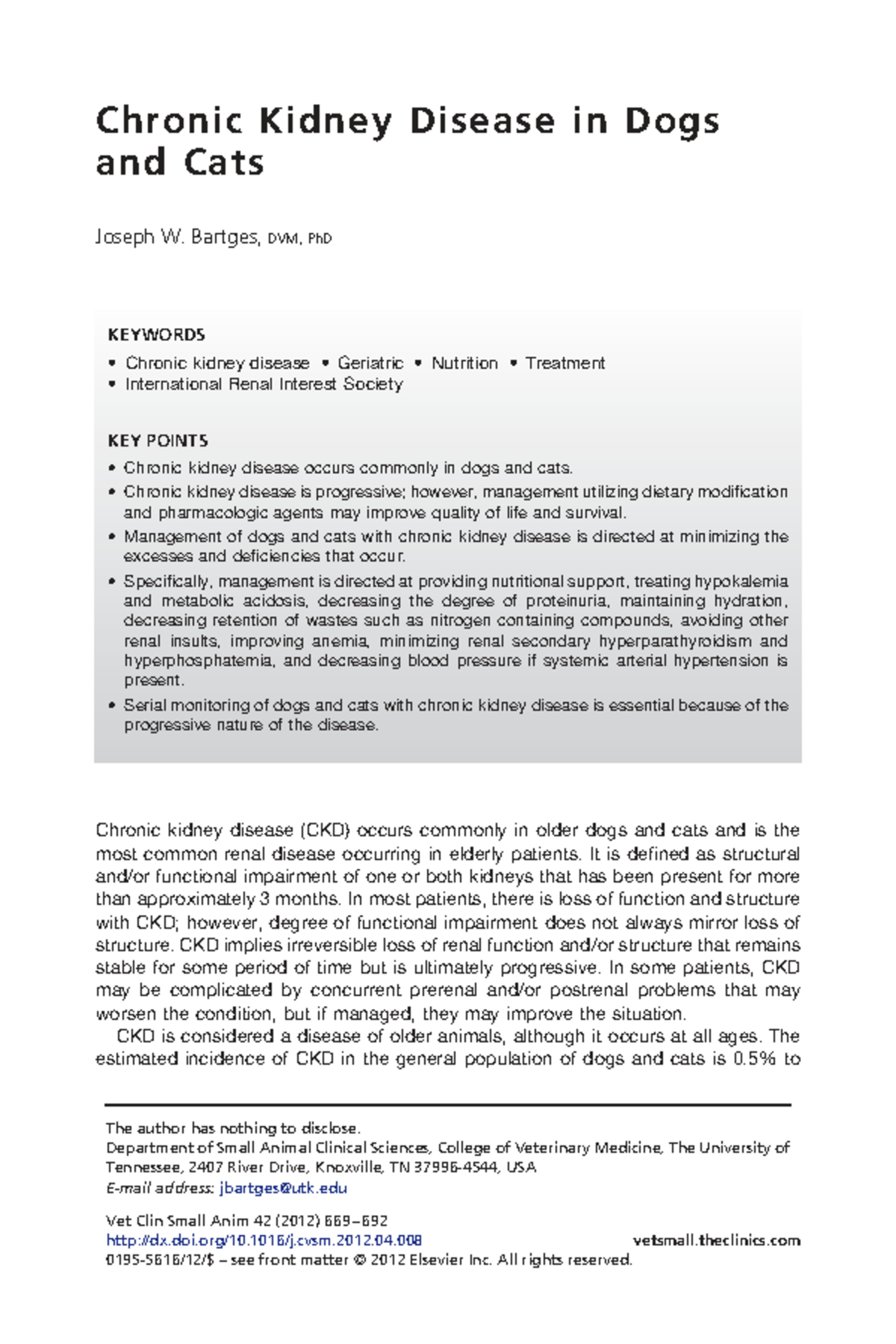 Chronic Kidney Disease Management in Dogs and Cats: Insights and ...