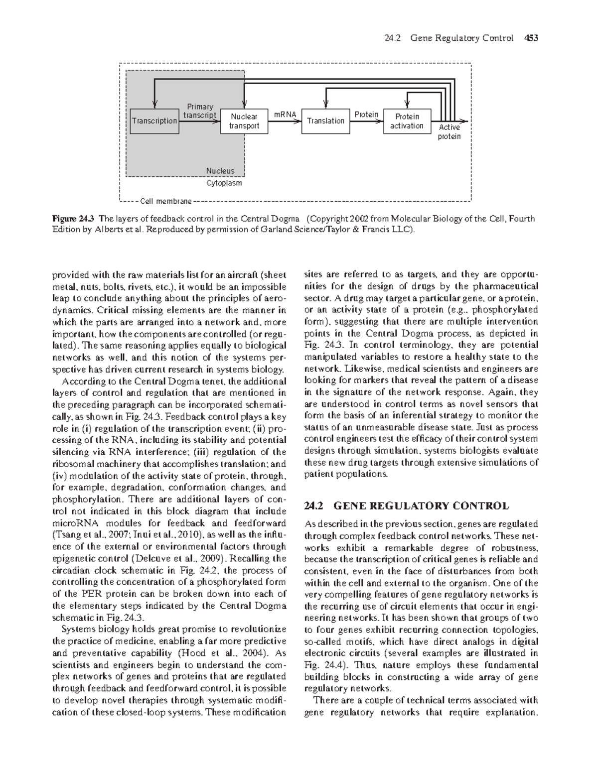 24.2 Gene Regulatory Control: Feedback Mechanisms in the Central Dogma ...