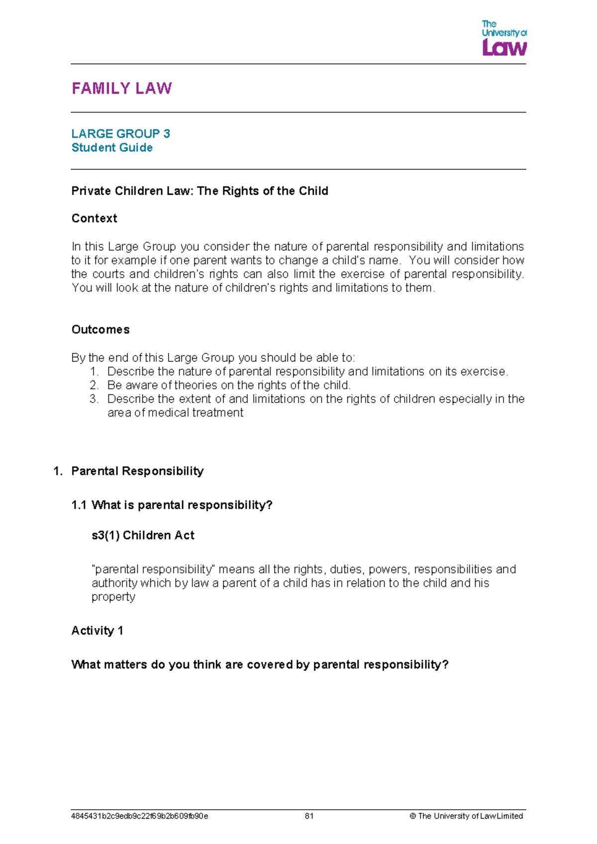 2223 fam lg03 ce01 student guide - FAMILY LAW LARGE GROUP 3 Student ...
