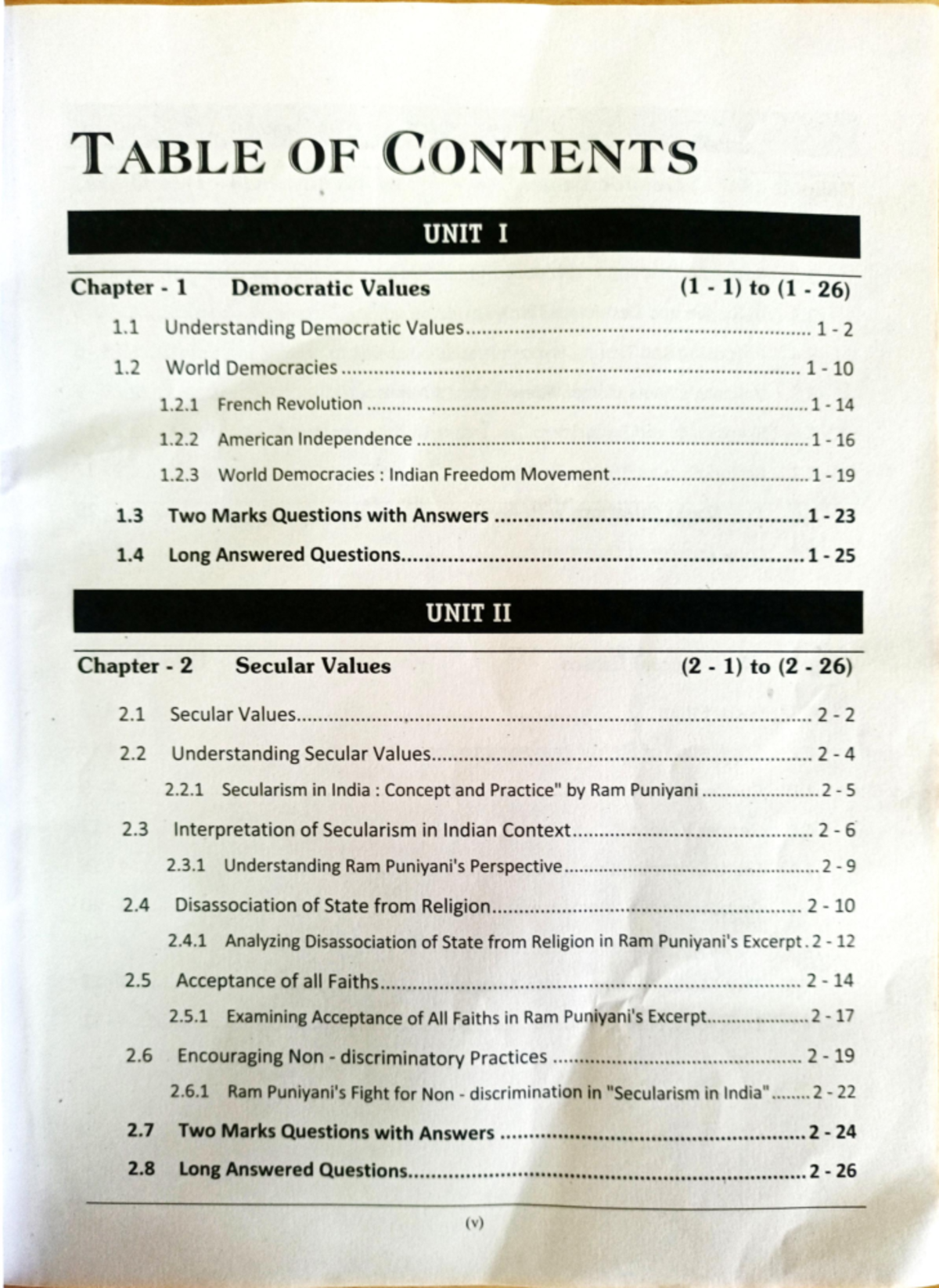 HVE - Unit 1 - Human Values and Ethics - TABLE OF CONTENTS UNIT I ...