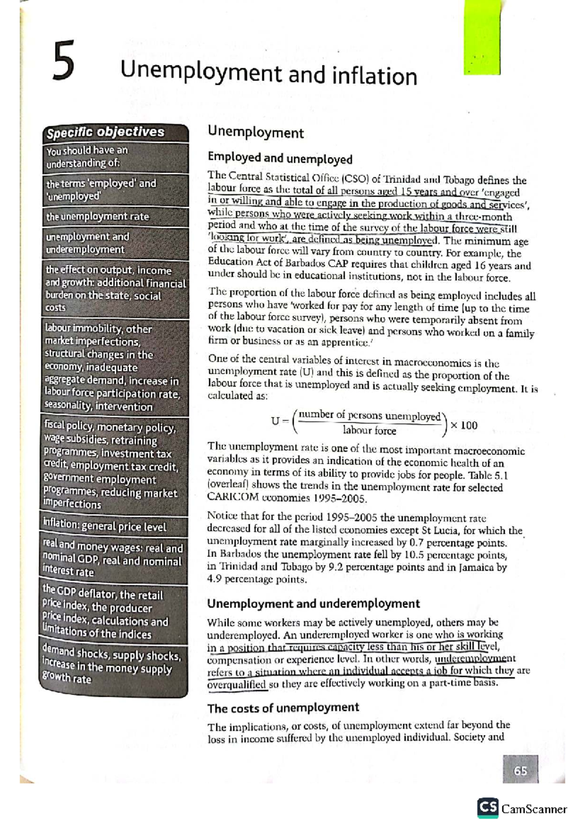 Chapter 5: Unemployment and Inflation - Economics Unit 2 Notes - Studocu