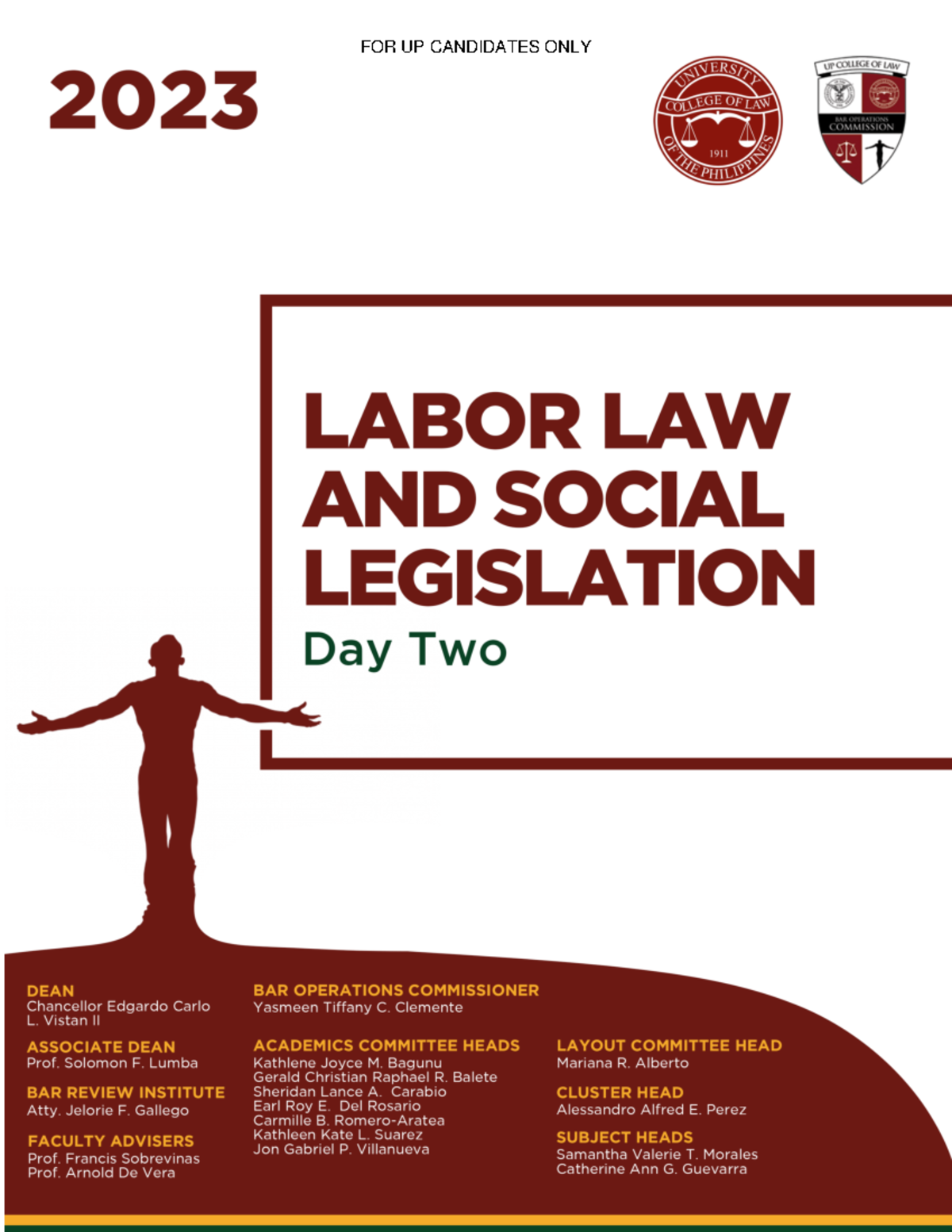 Copy of 2023-UP-BOC-Labor-Law-Reviewer - Table of Contents ...