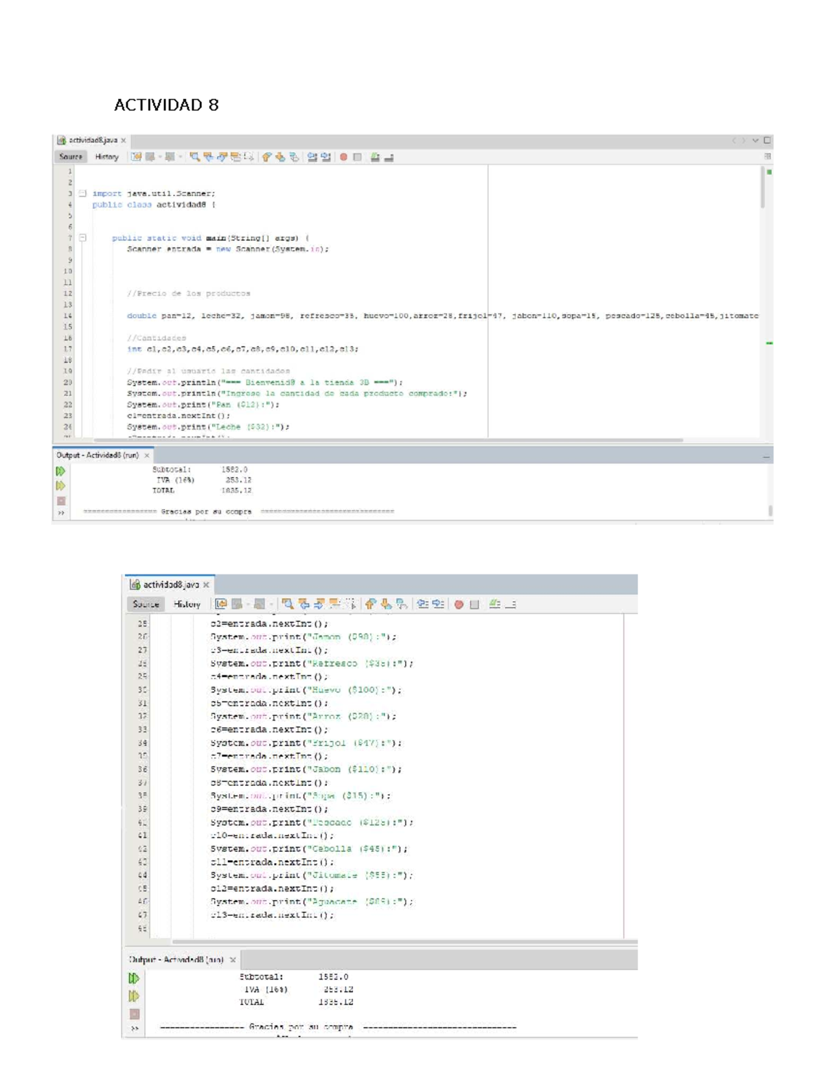 Actividad 8: Código Java para Tienda 3B - Ejercicio de Programación ...